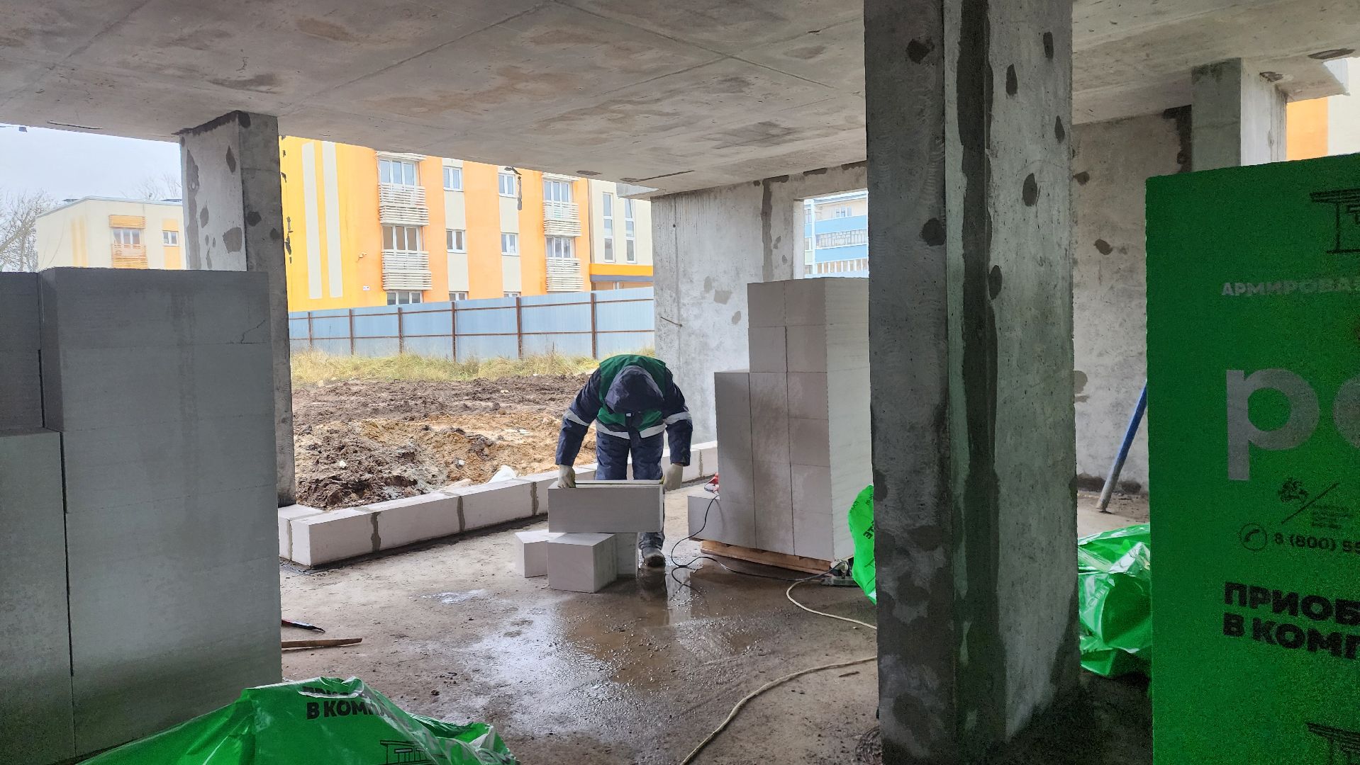 Зарайск, Строительство, Новый дом для переселенцев, Строительство нового дома,