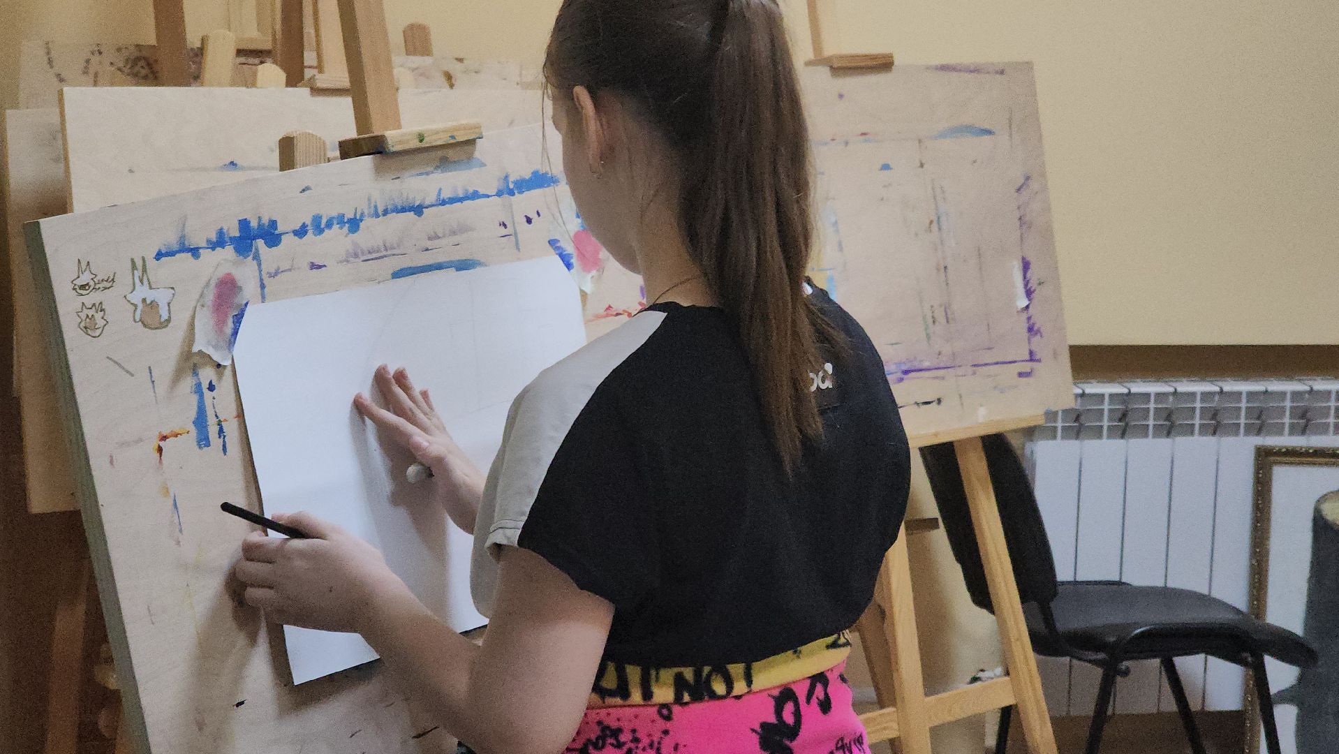 долгопрудный, дк нефтяник, изостудия, дети, отчетный концерт, рисование вслепую, павельцево,