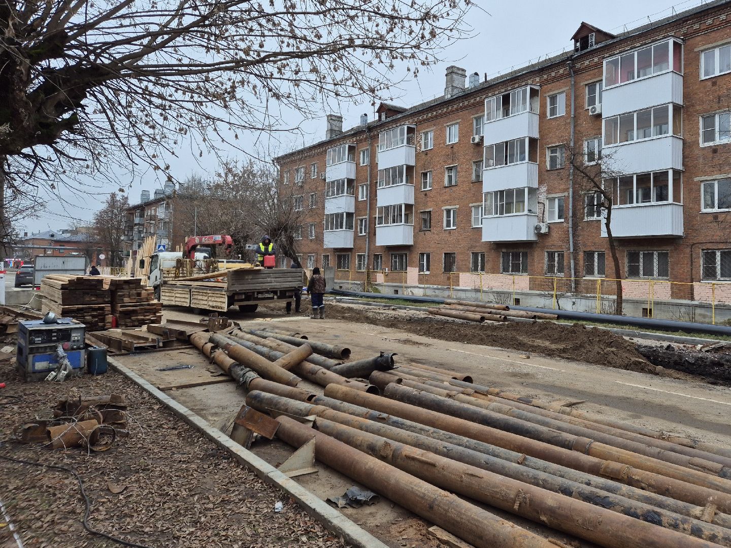 ремонт канализационного трубопровода, орехово-зуево, благоуйстройство,