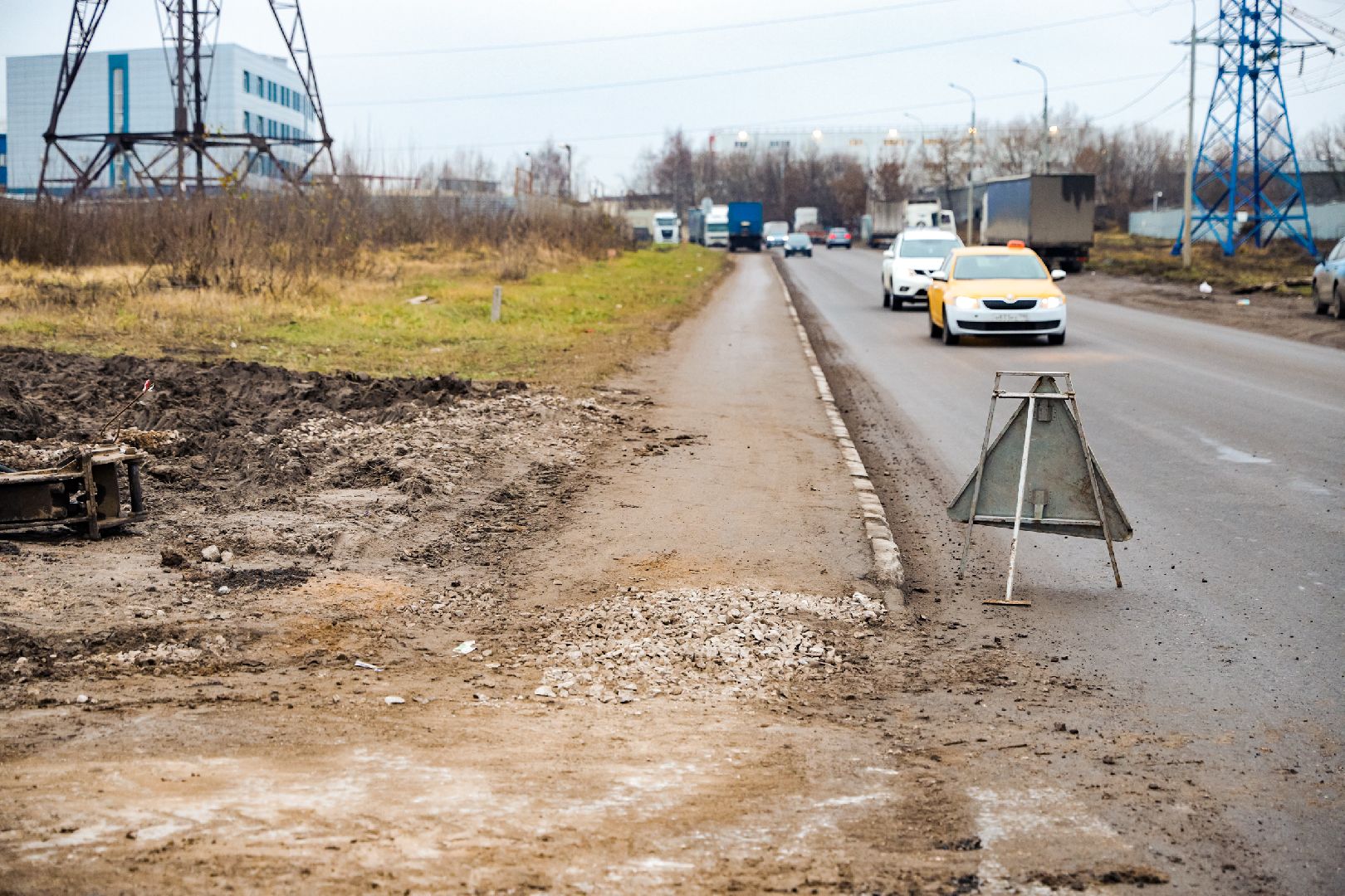 дорога, ремонт, авто, пешеход,