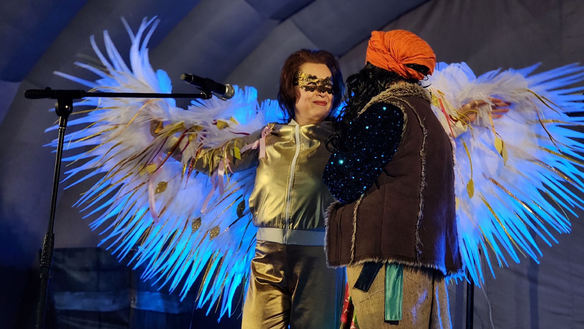 Руза, начало зимнего сезона, Парк городок, барабанное шоу,