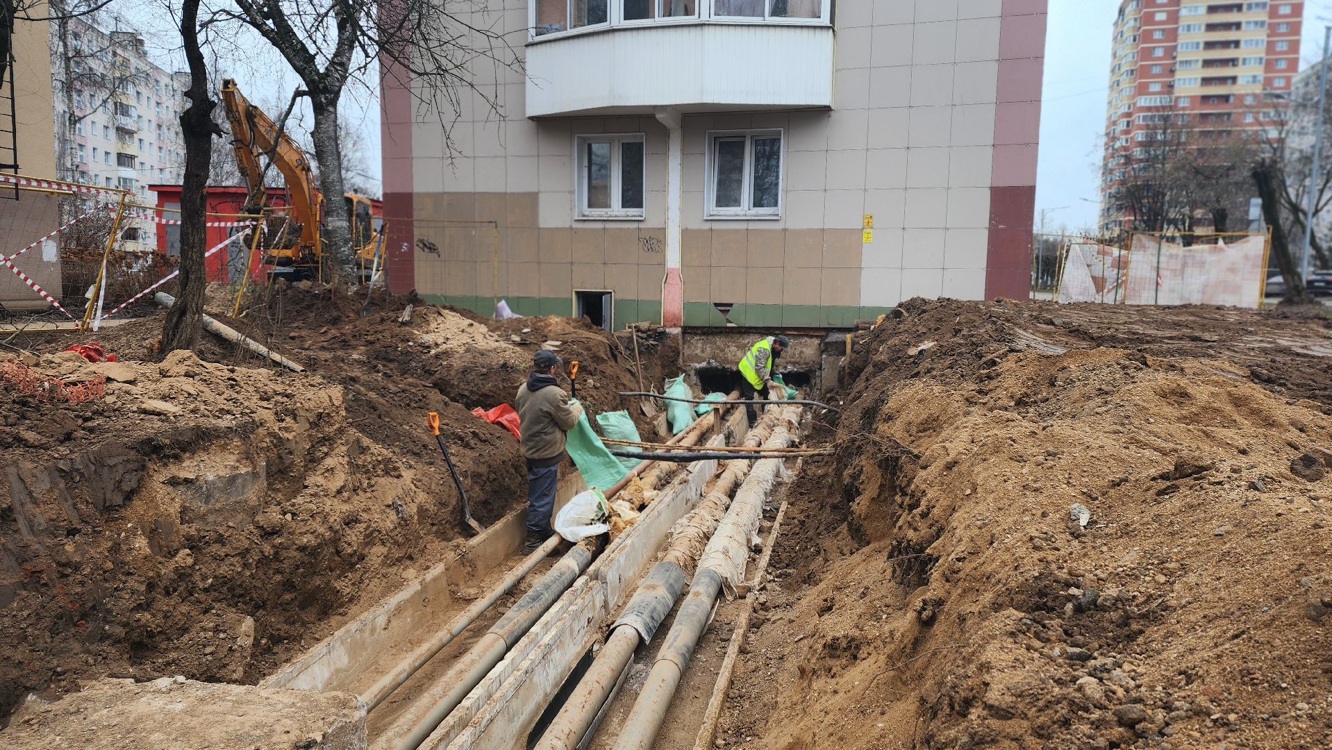 клин, улица новая, улица крюкова, ремонт теплосетей, газпром теплоэнерго,