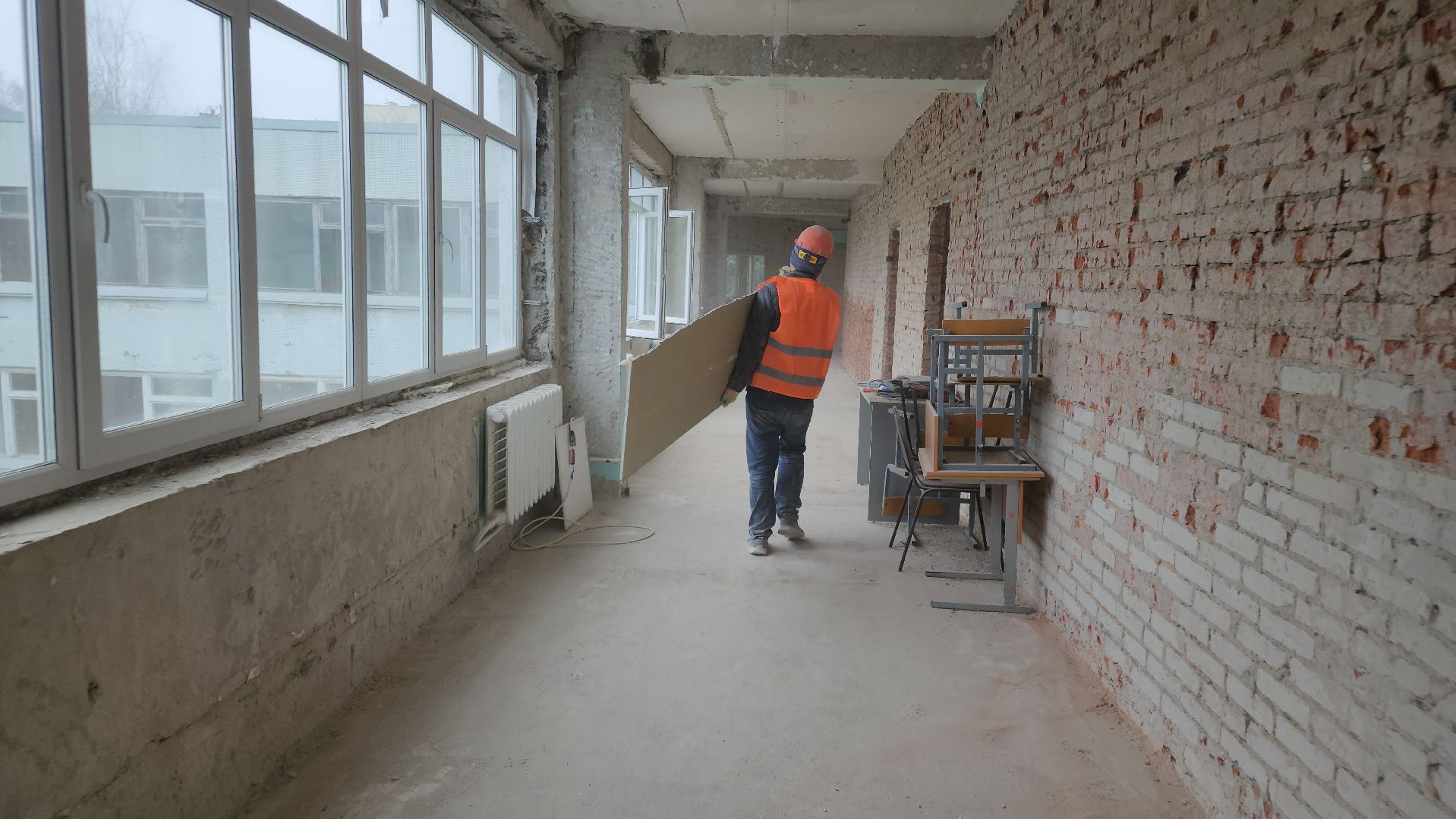 кашира, школа, капитальный ремонт, демонтажные работы, благоустройство,