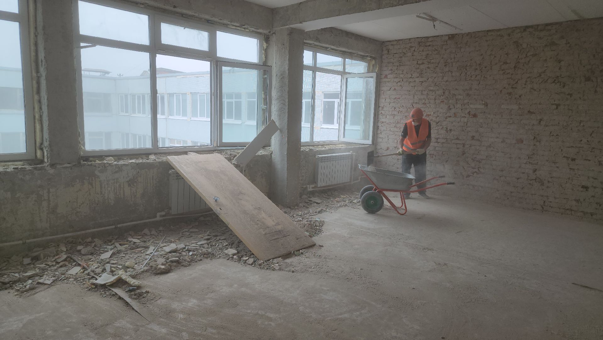 кашира, школа, капитальный ремонт, демонтажные работы, благоустройство,