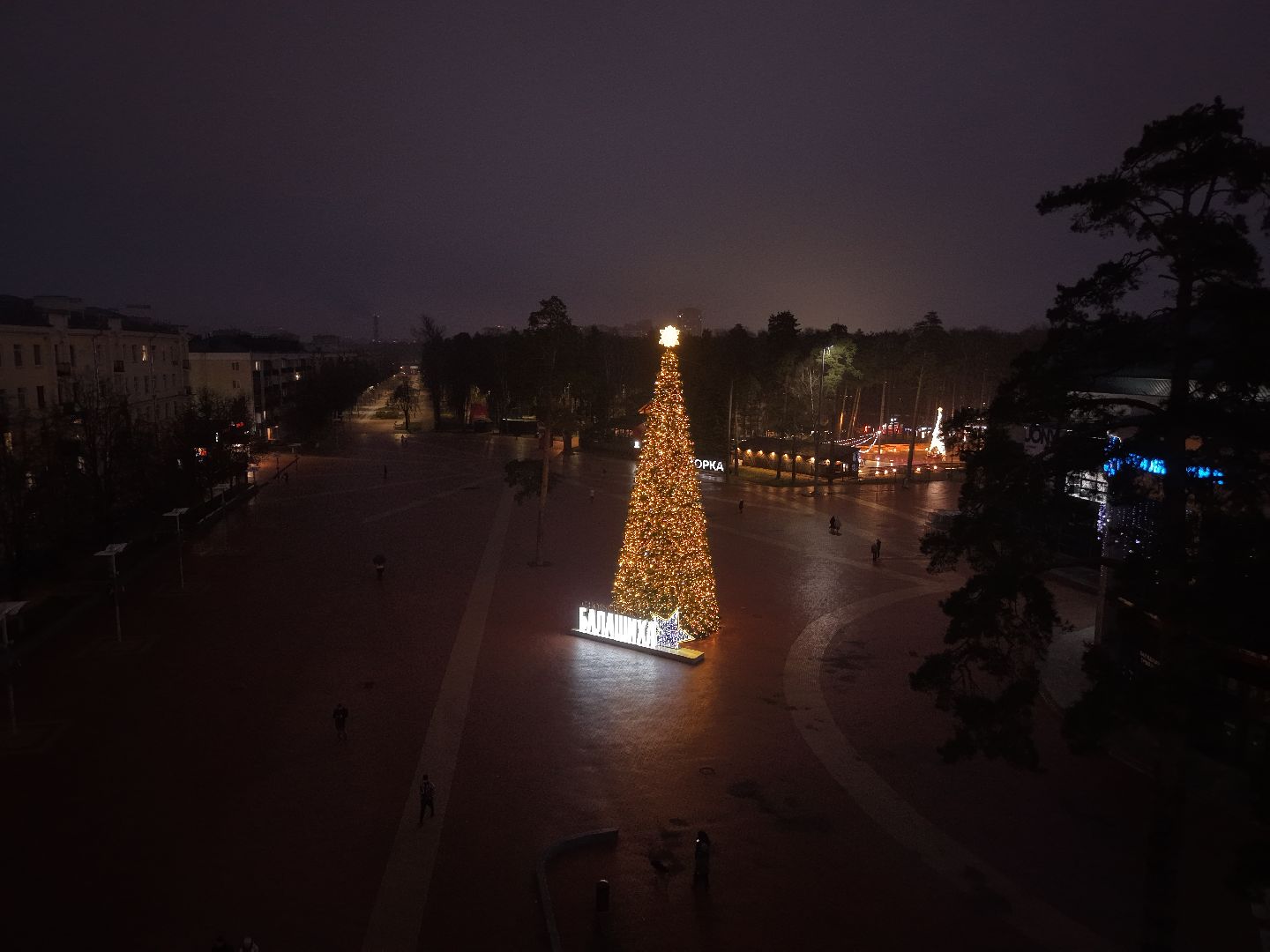 видео с коптера, новый год в балашихе,