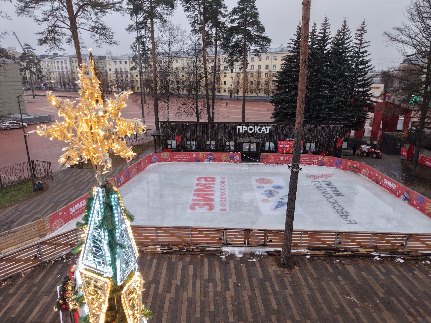 видео с коптера, новый год в балашихе,