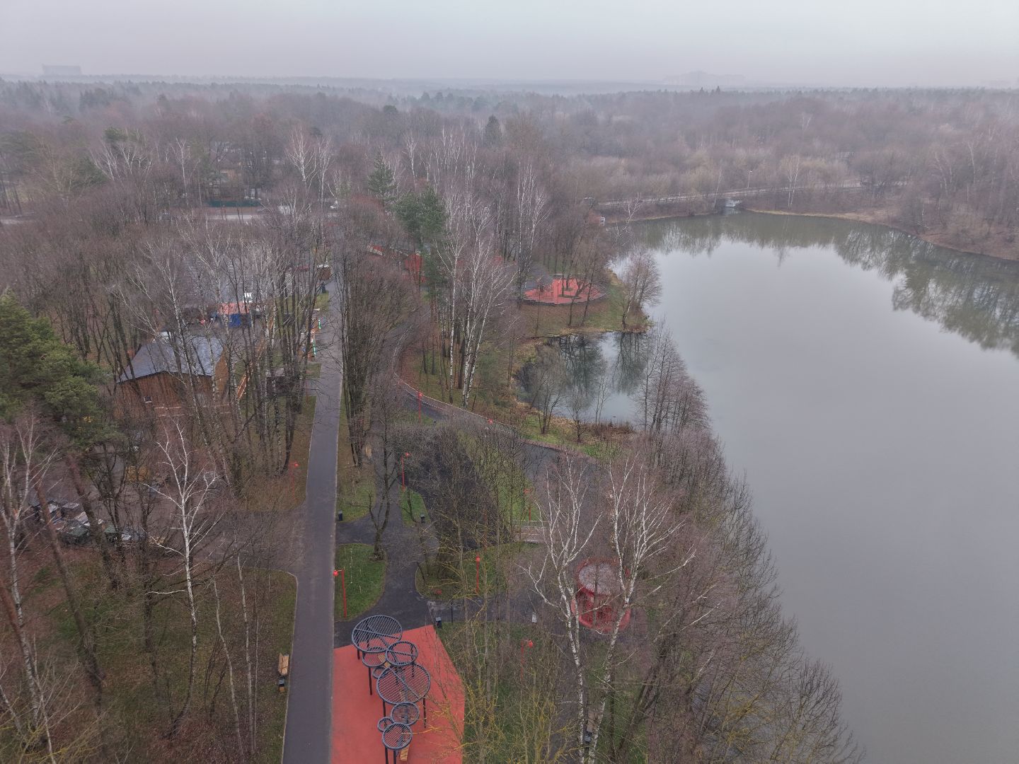 видео с коптера, Благоустройство Вишняковского лесопарка,