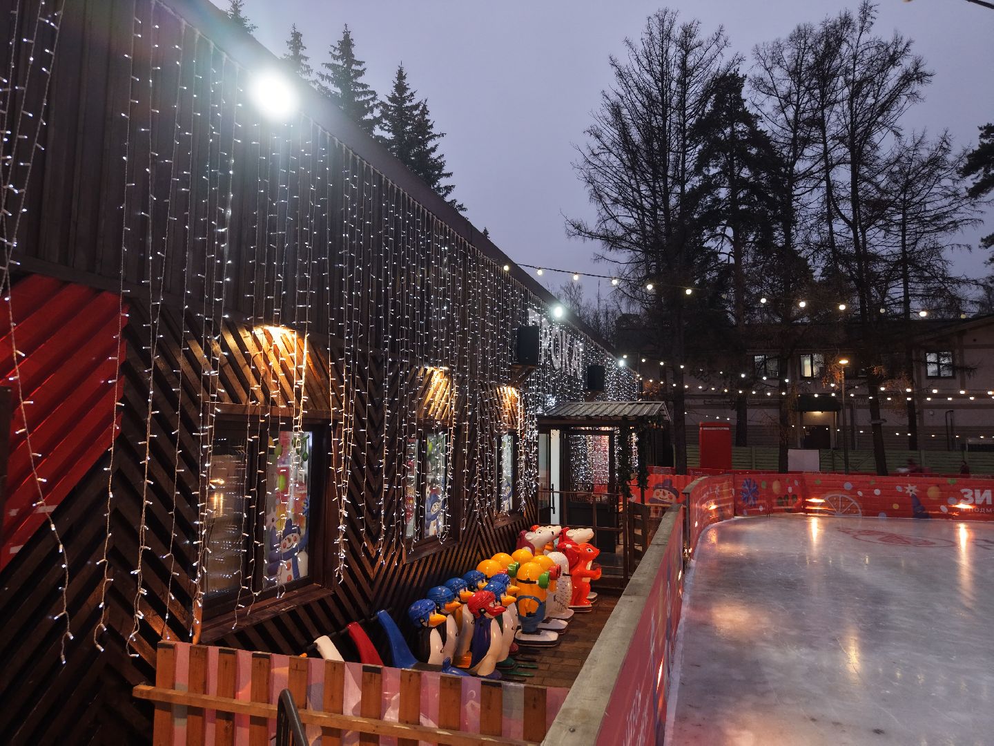 видео с коптера, каток в парке Пехорка, каток в балашихе, зима в  подмосковье,