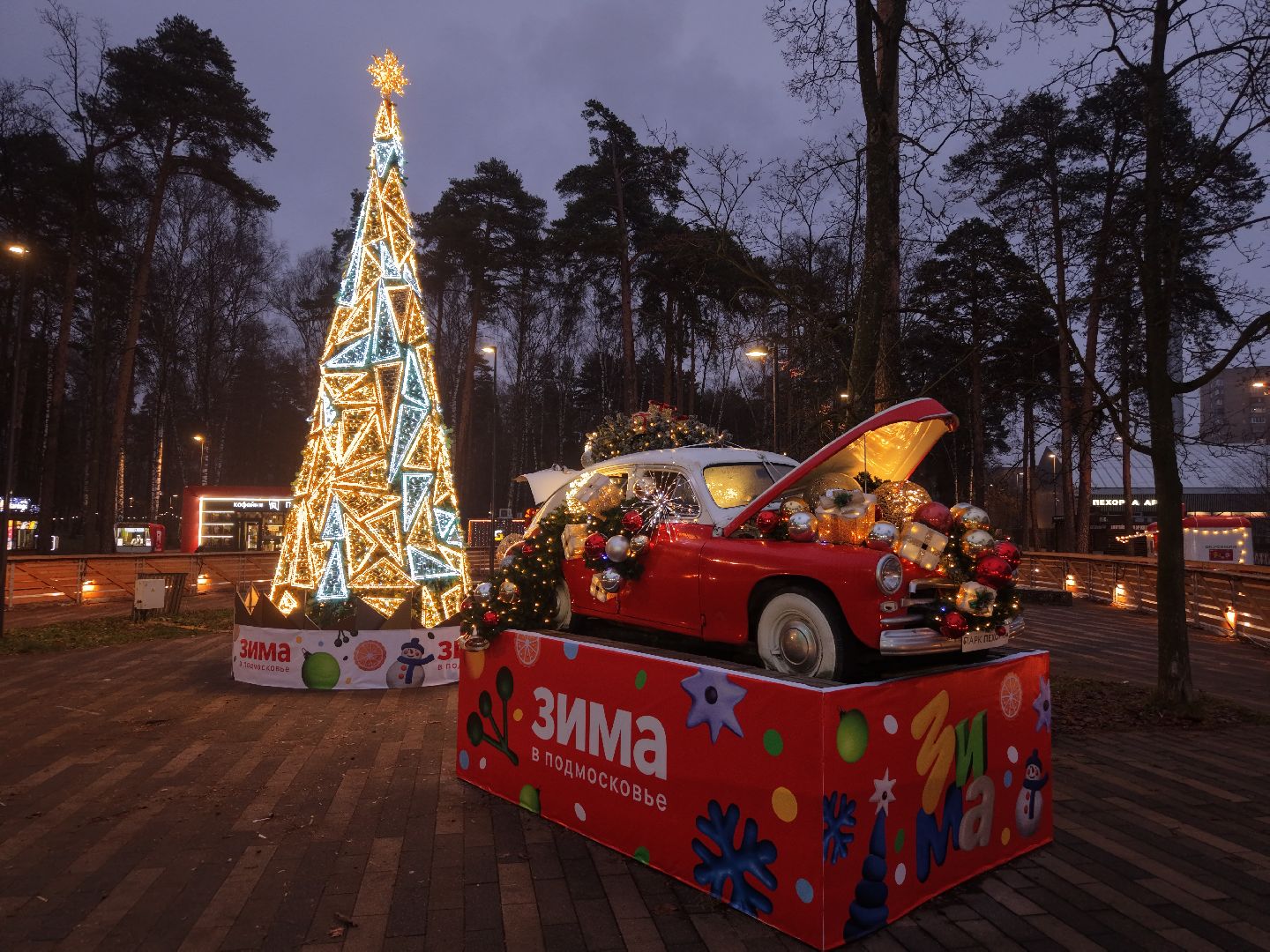 видео с коптера, каток в парке Пехорка, каток в балашихе, зима в  подмосковье,