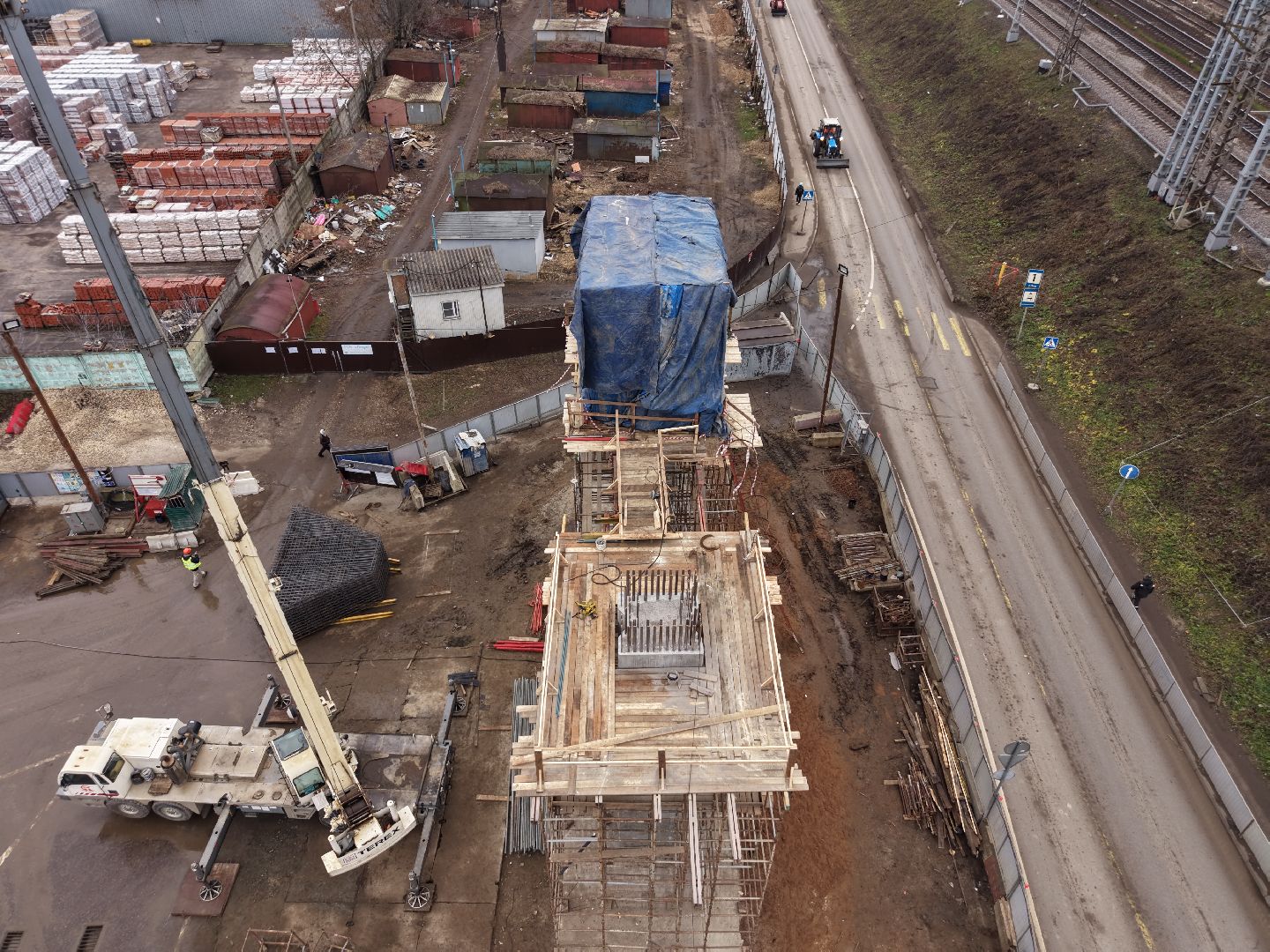 видео с коптера, путепровод через железную дорогу, путепровод в люберцах,