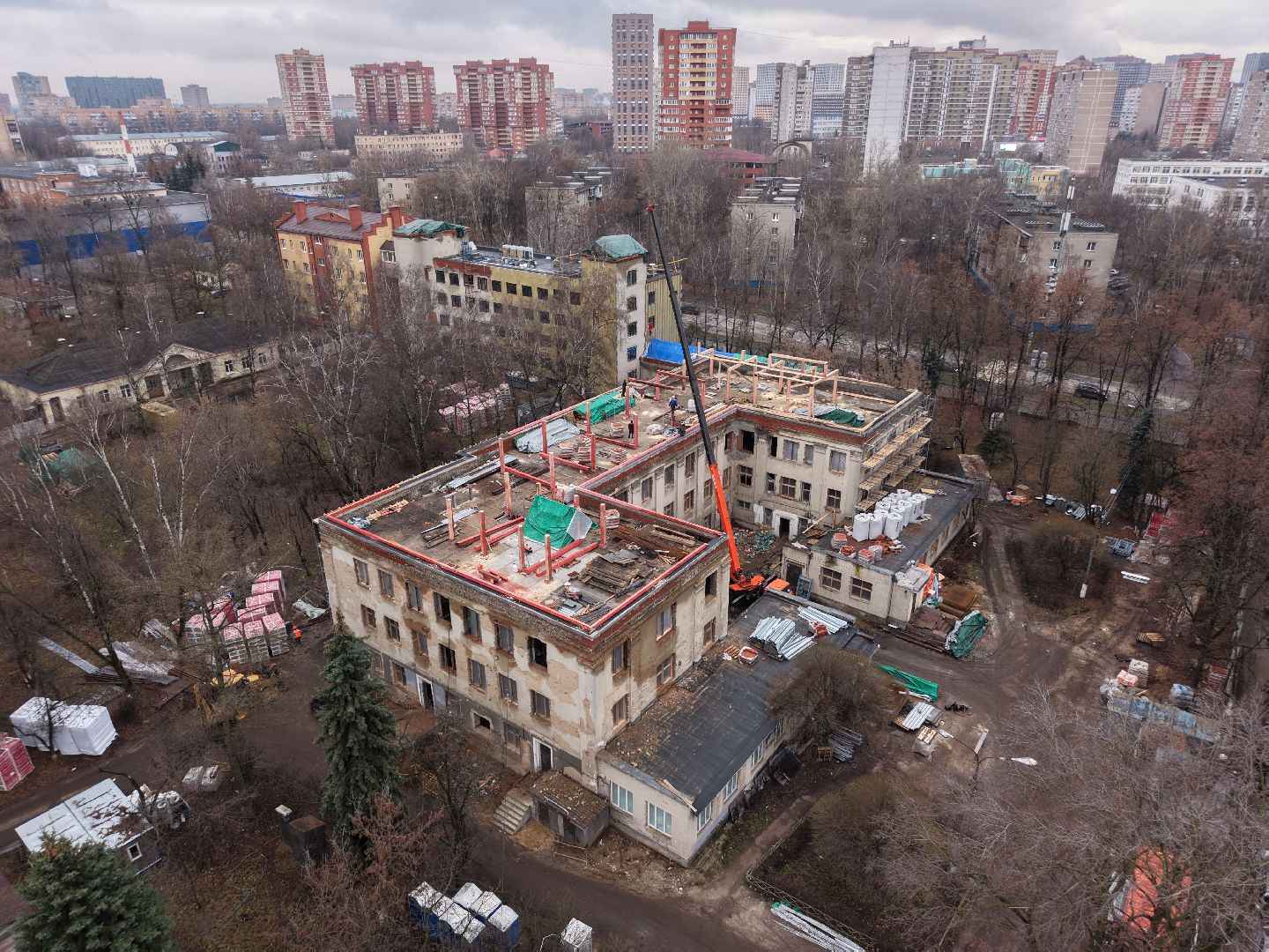 видео с коптера, ухтомская больница,