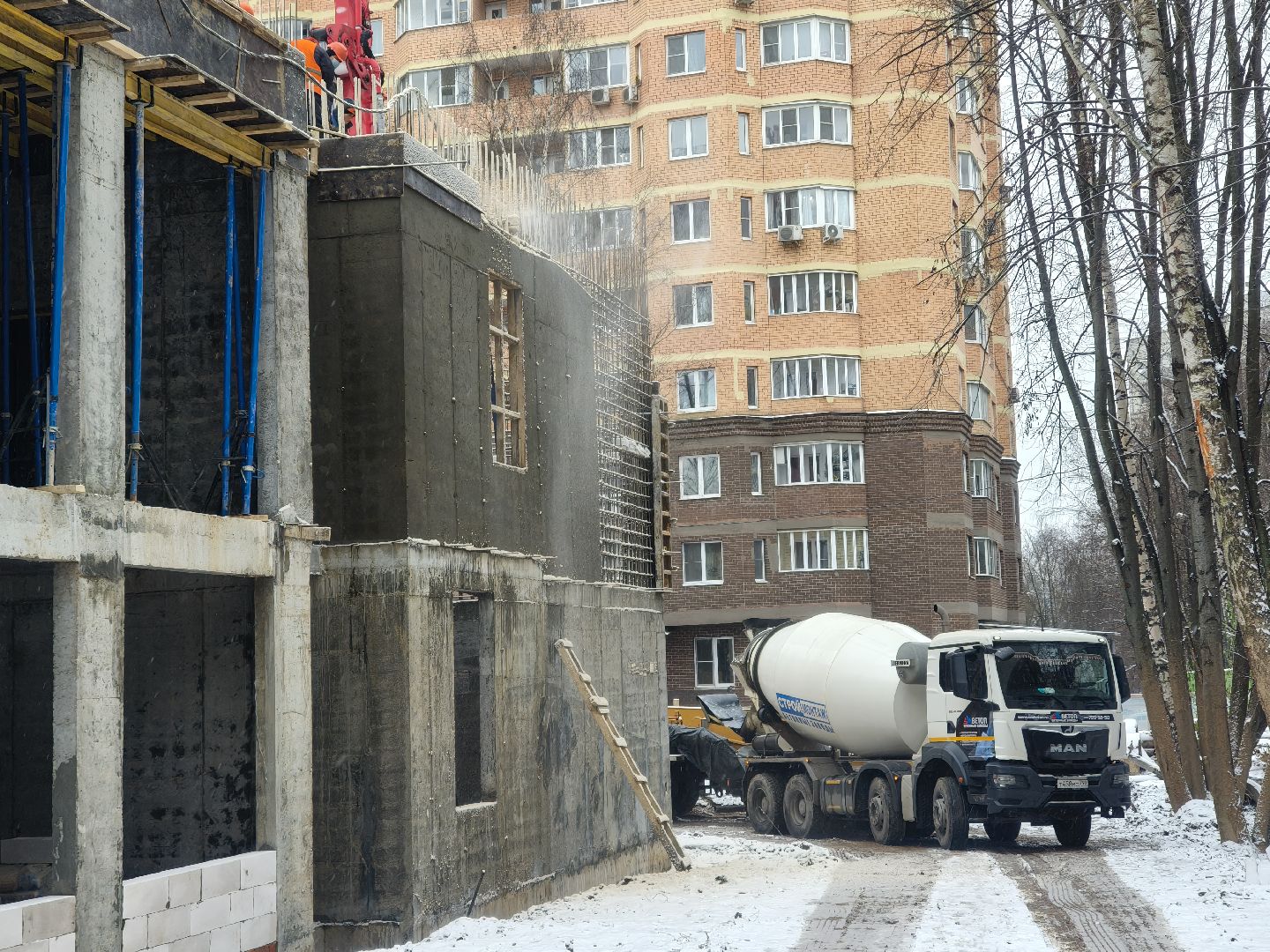 одинцово, строительство пристройки, пристройка к школе 9,