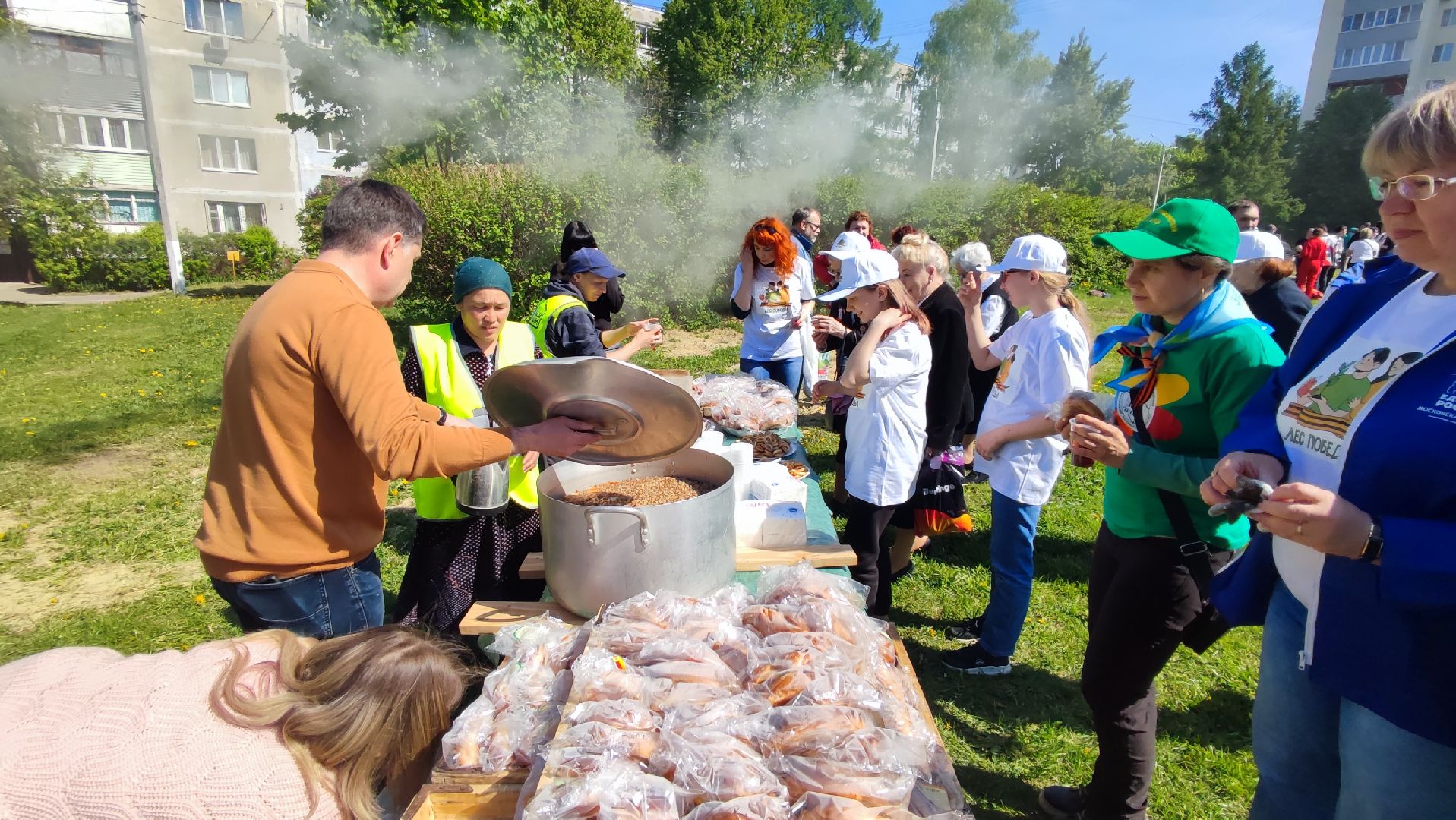 Кашира, лес победы, Юнармия, экологическая акция, солдатская каша, полевая кухня