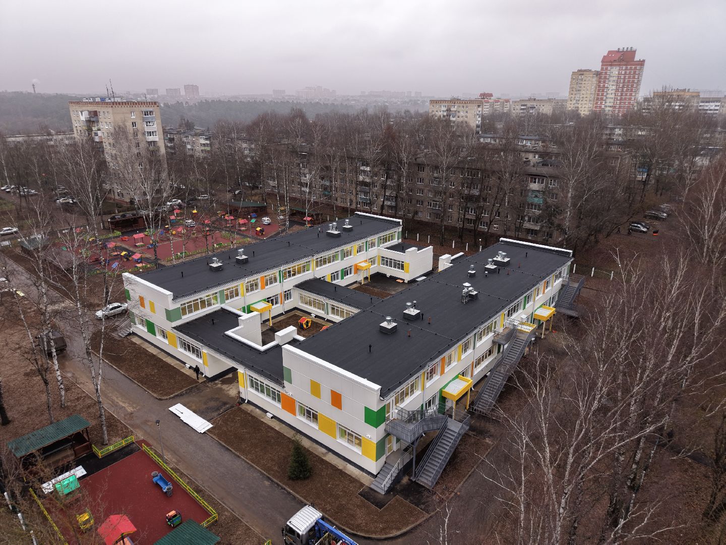 видео с коптера, детский сад в подольске,