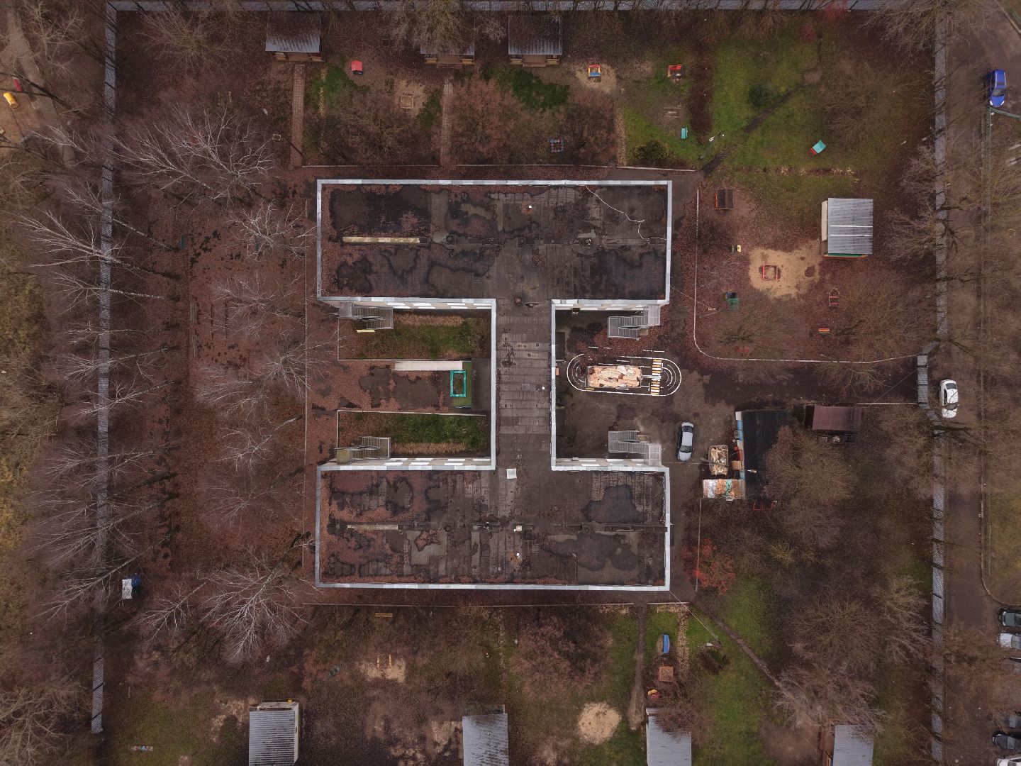 видео с коптера, детский сад при школе 27, детский сад в подольске,