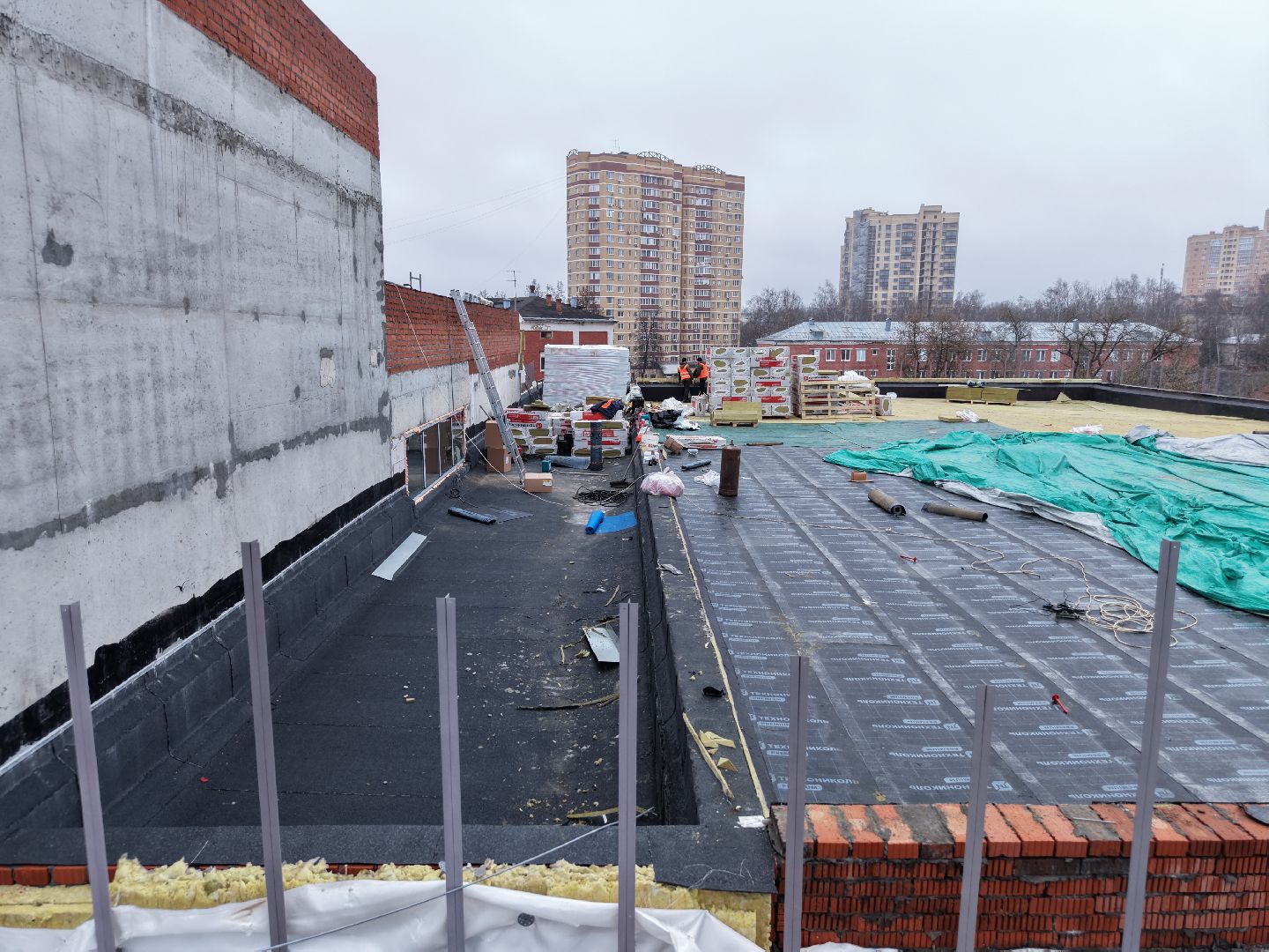видео с коптера, пристройка к школе 16 в подольске,
