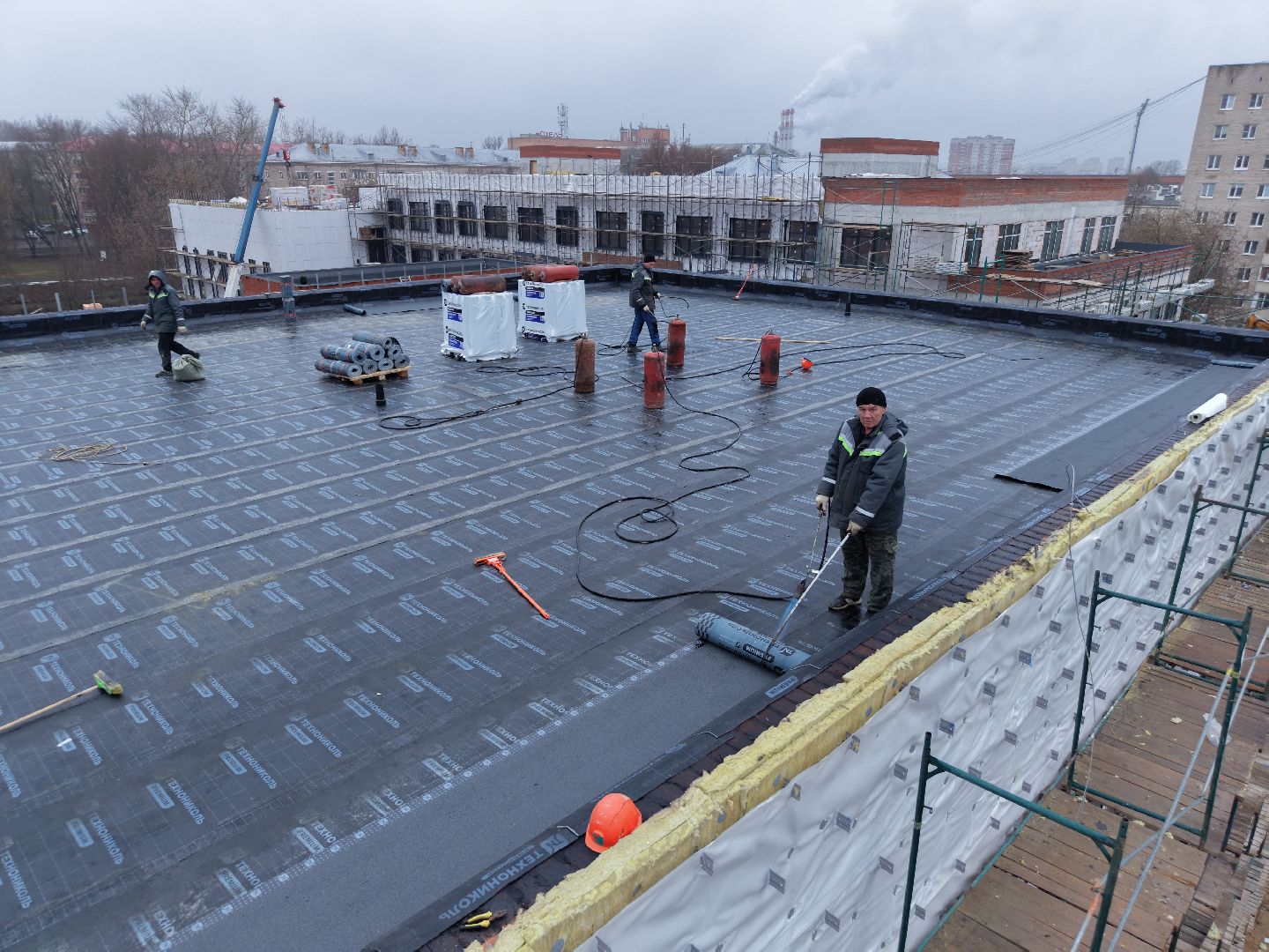 видео с коптера, пристройка к школе 16 в подольске,