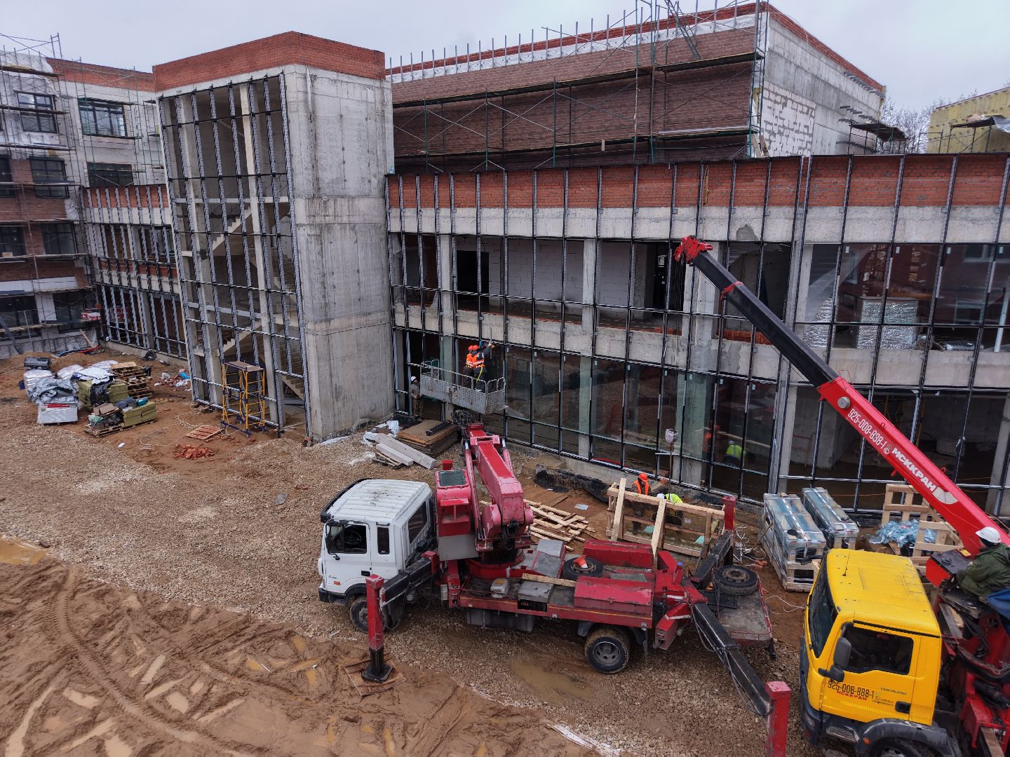 видео с коптера, пристройка к школе 16 в подольске,
