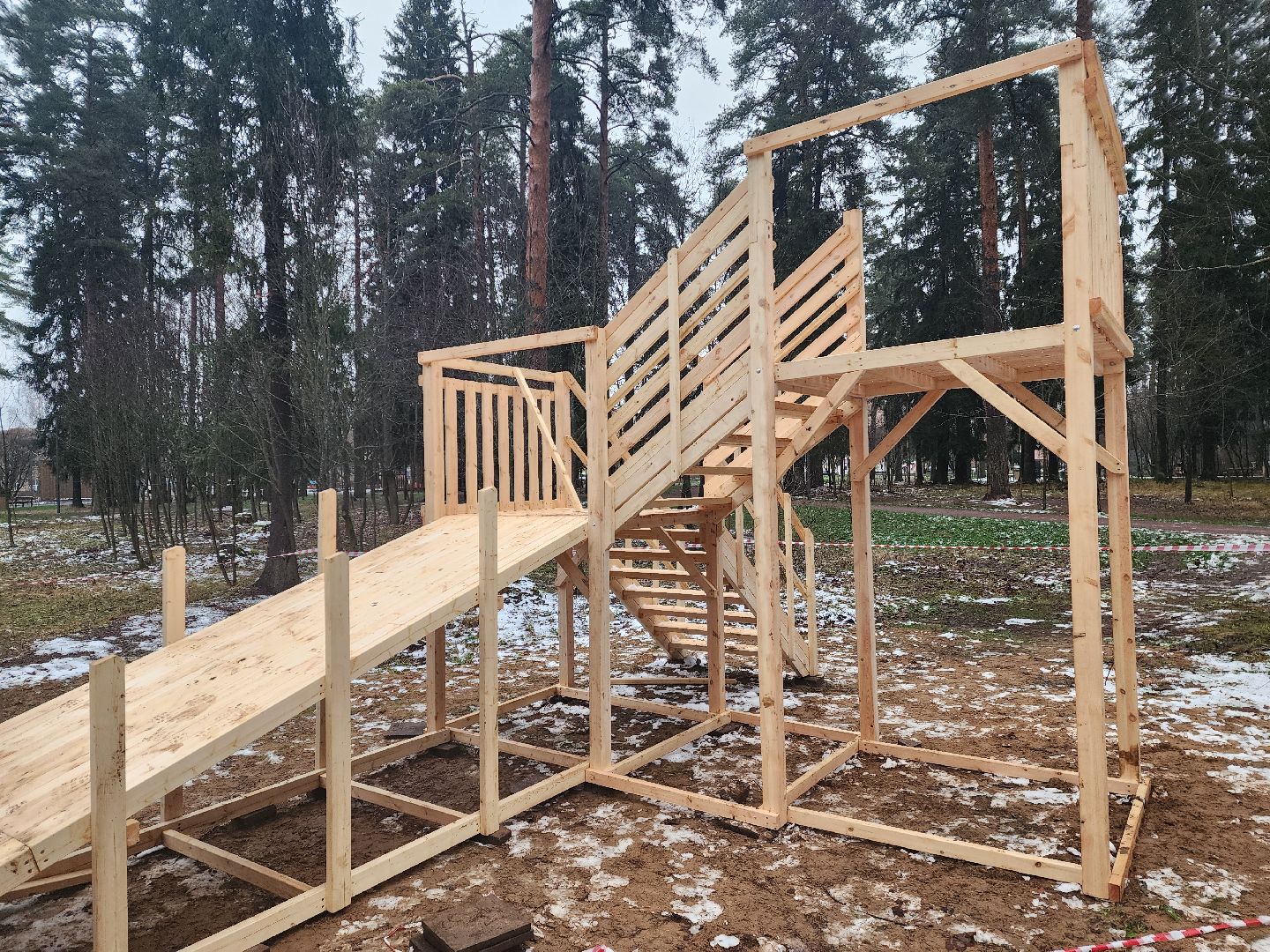 красноармейск, городской округ пушкинский, банный лес, горка для тюбинга,