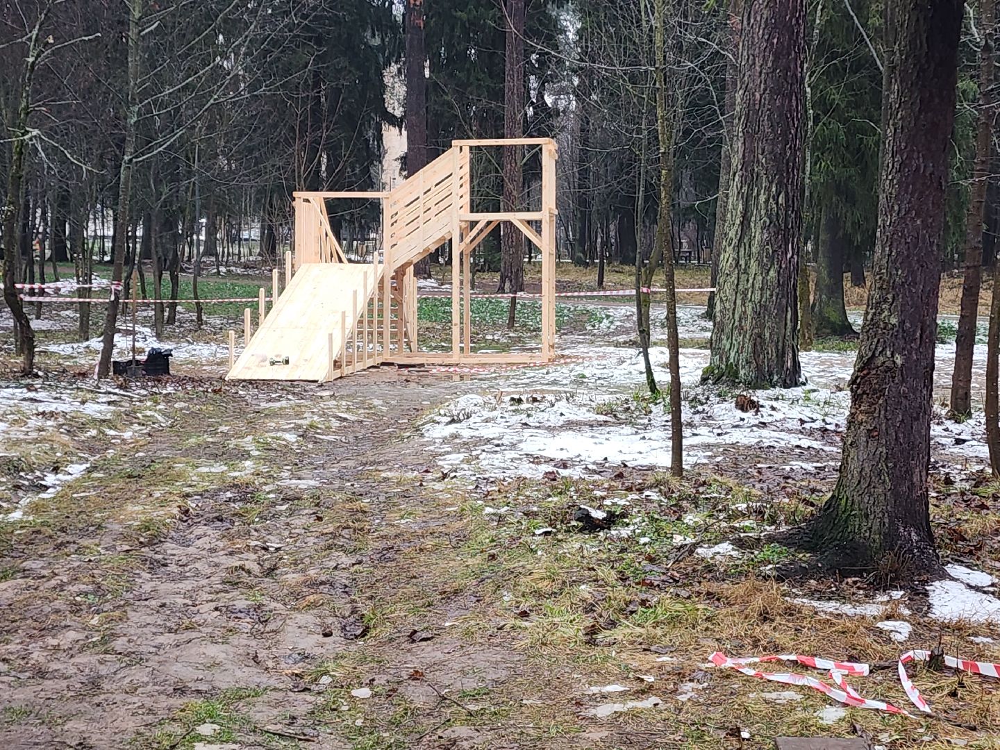 красноармейск, городской округ пушкинский, банный лес, горка для тюбинга,