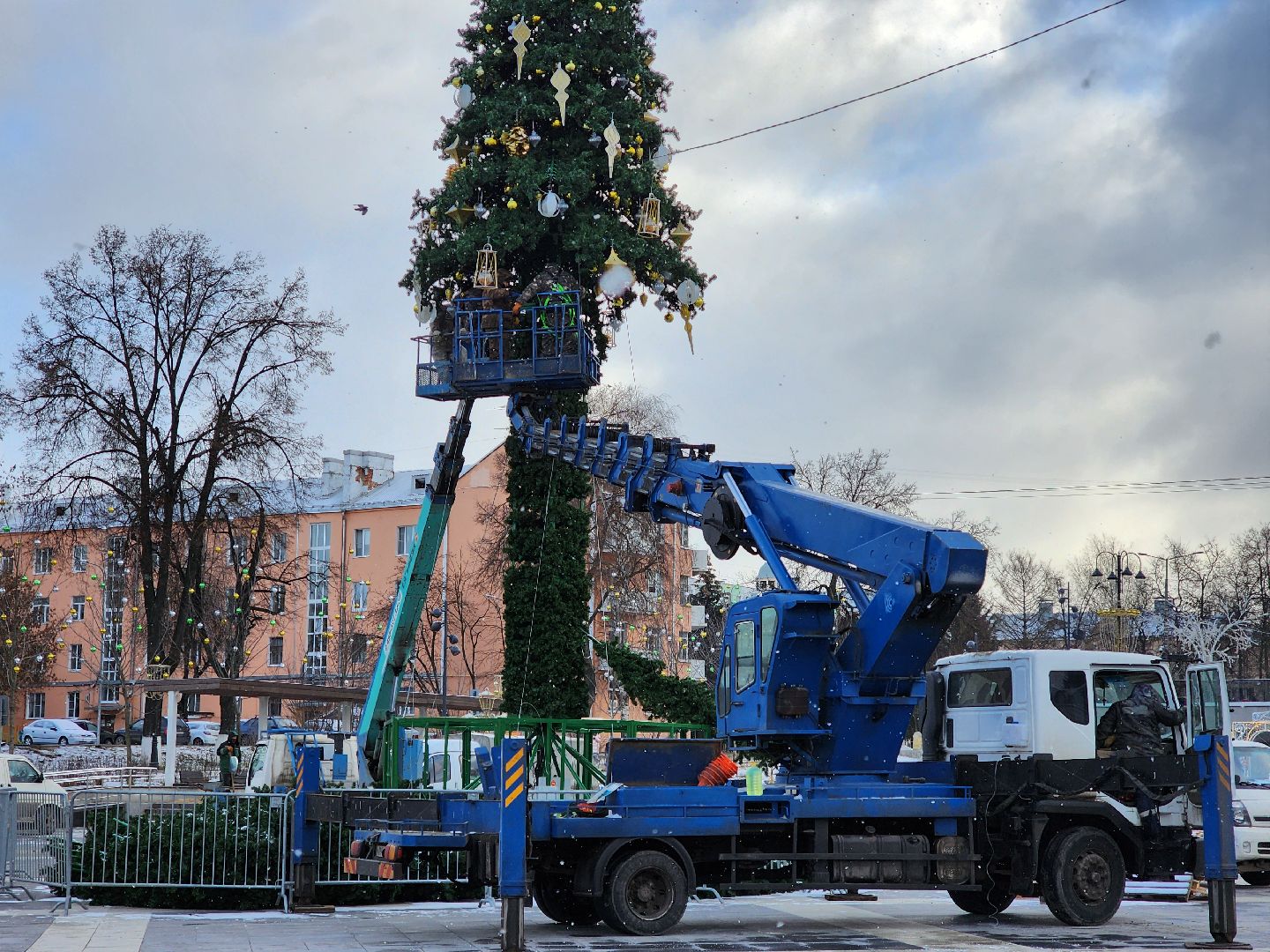 Ногинск, украшение города, Елка, Новый год, Игрушки, гирлянда,