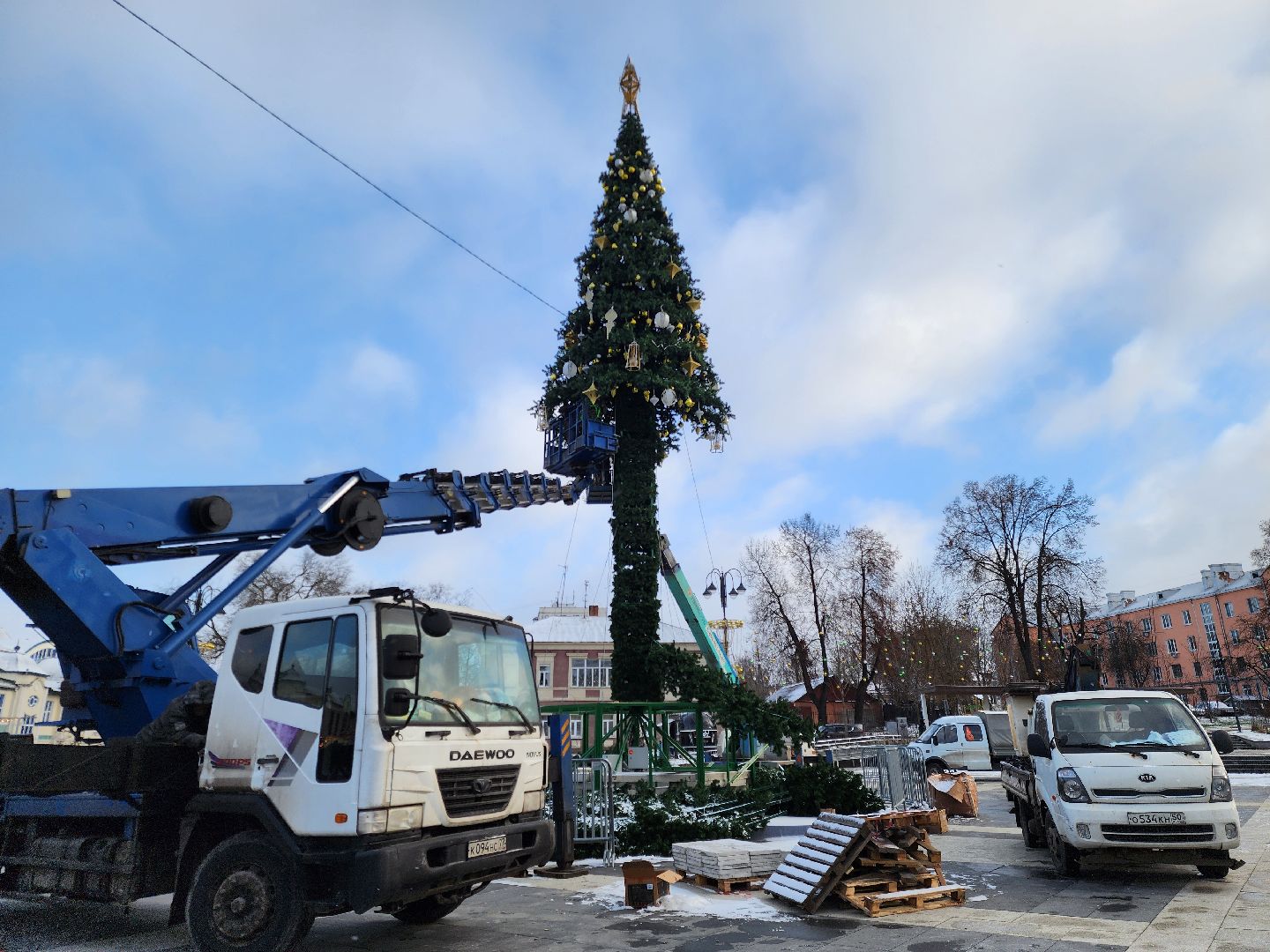 Ногинск, украшение города, Елка, Новый год, Игрушки, гирлянда,
