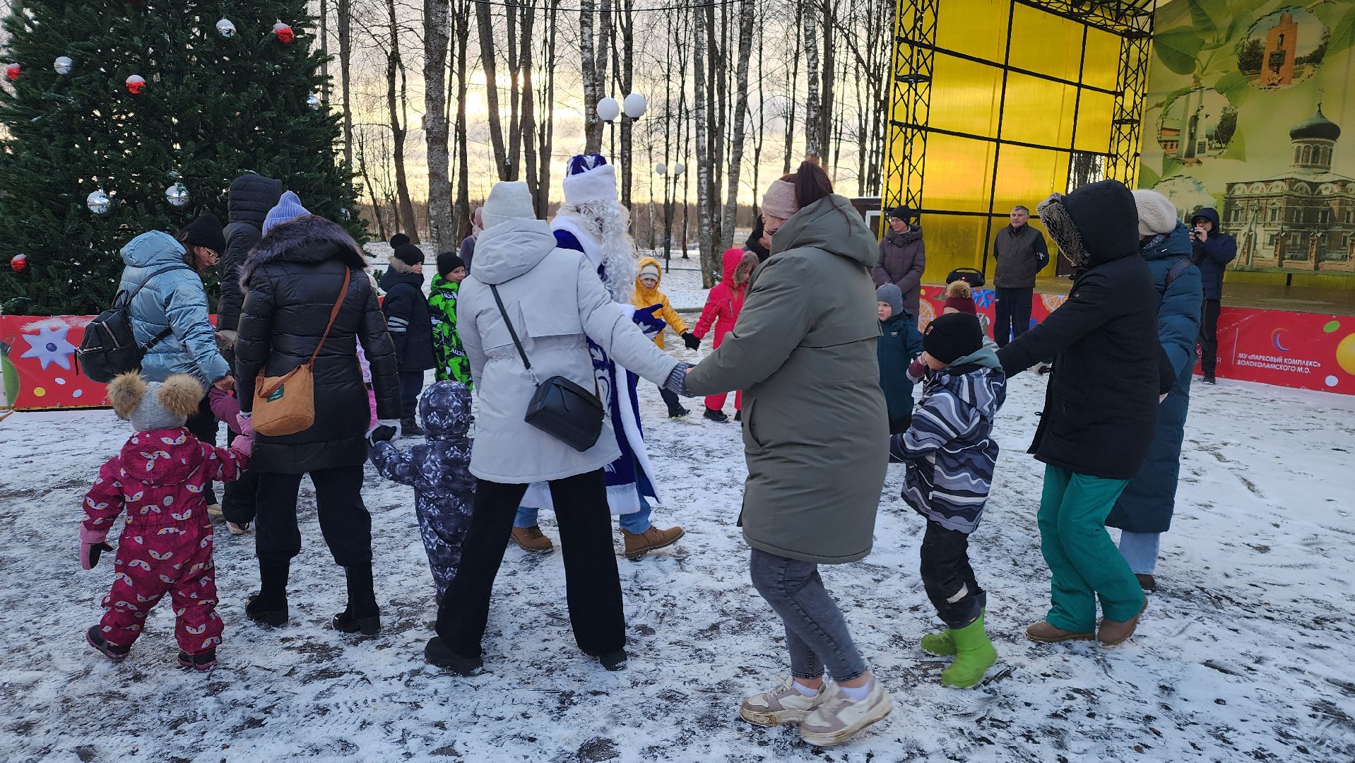 волоколамск, городской парк, зима в  подмосковье,