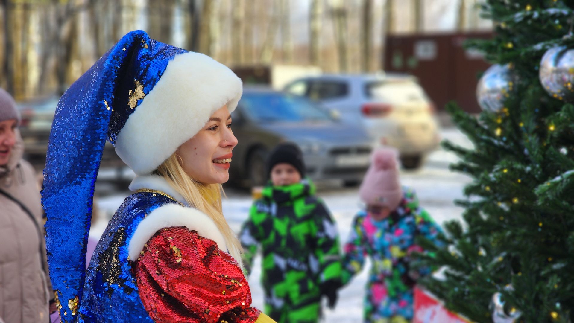 волоколамск, городской парк, зима в  подмосковье,