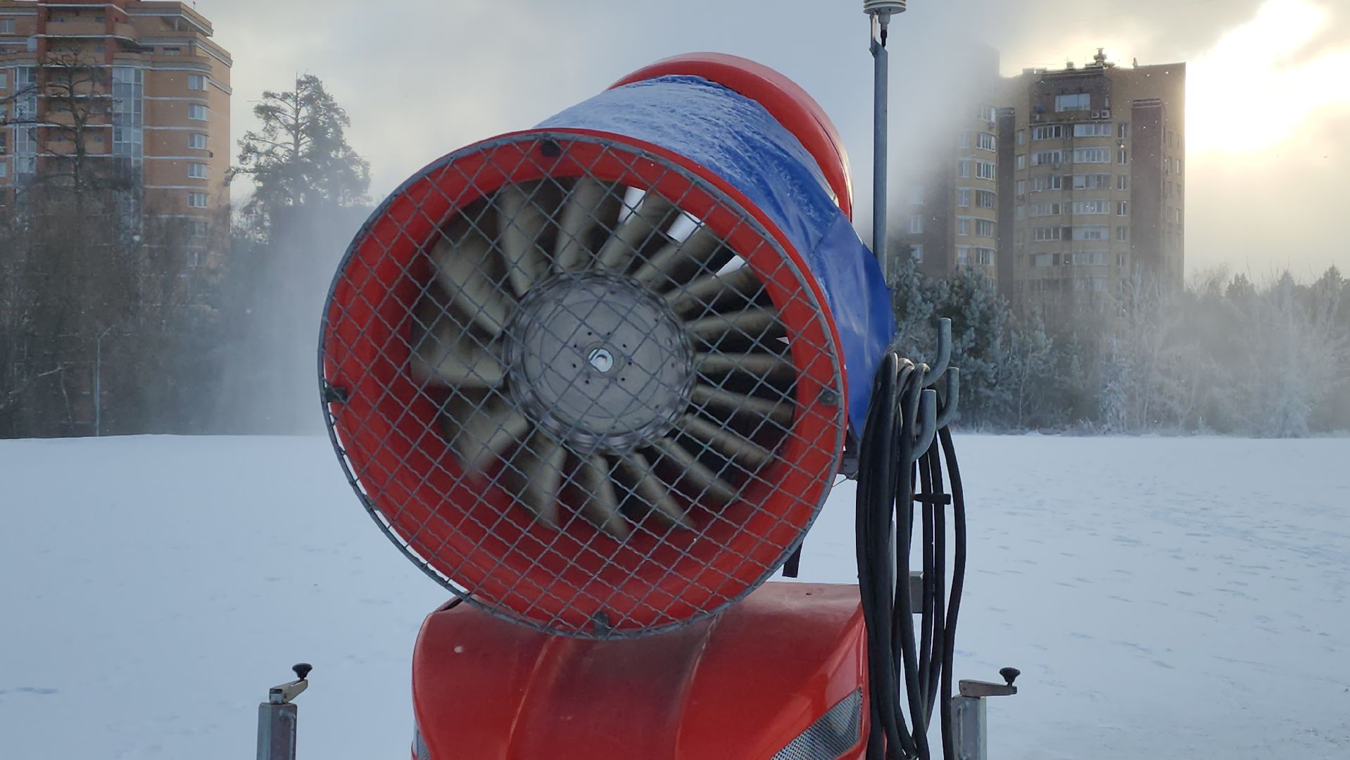 лыжный стадион, снеговые пушки, зима в  подмосковье, красногорск,