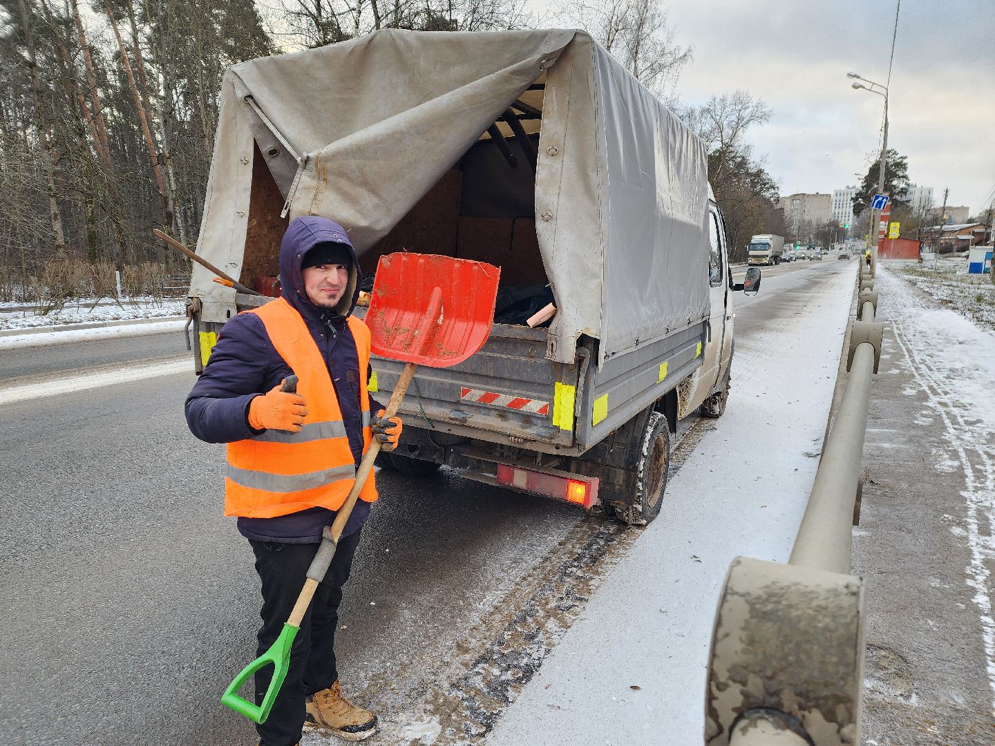 красноармейск, городской округ пушкинский, уборка городских территорий, гололедица,