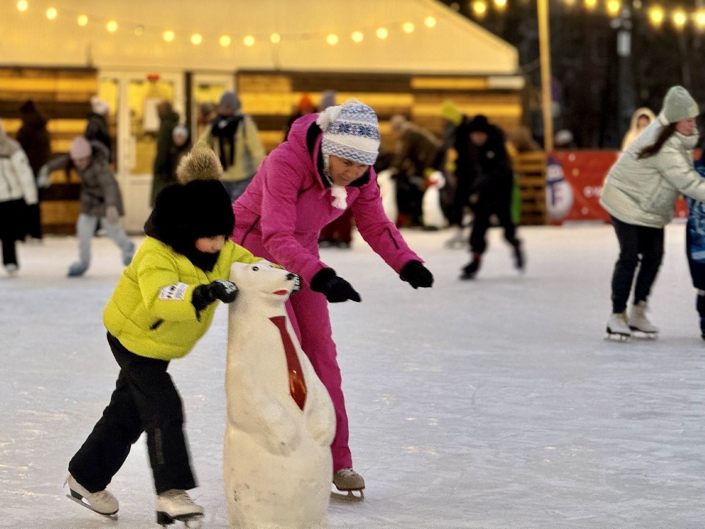 каток в видном, ленинский городской округ, зима в  подмосковье,