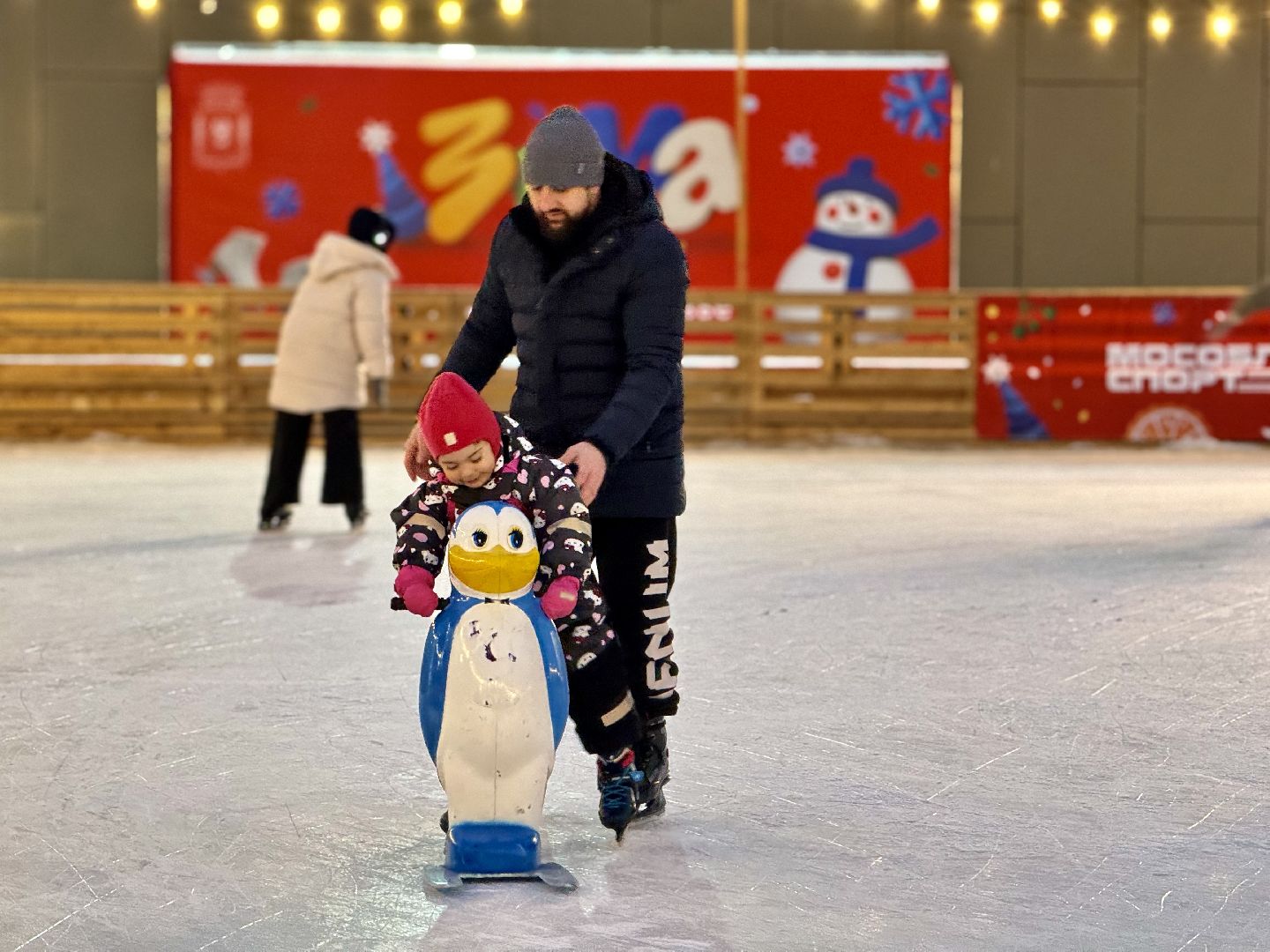 каток в видном, ленинский городской округ, зима в  подмосковье,