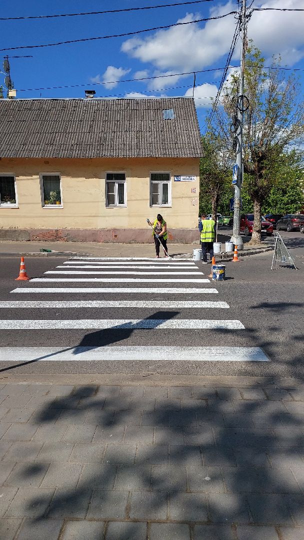 Комбинат Благоустройства, серпухов, дороги, зебра, дорожная разметка, пешеходный переход,