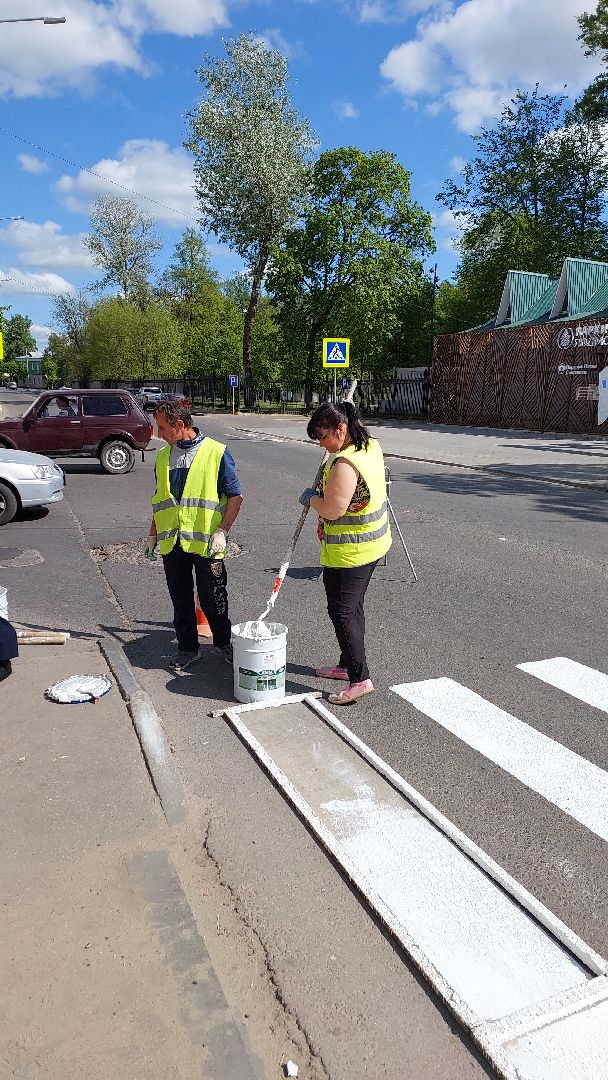 Комбинат Благоустройства, серпухов, дороги, зебра, дорожная разметка, пешеходный переход,