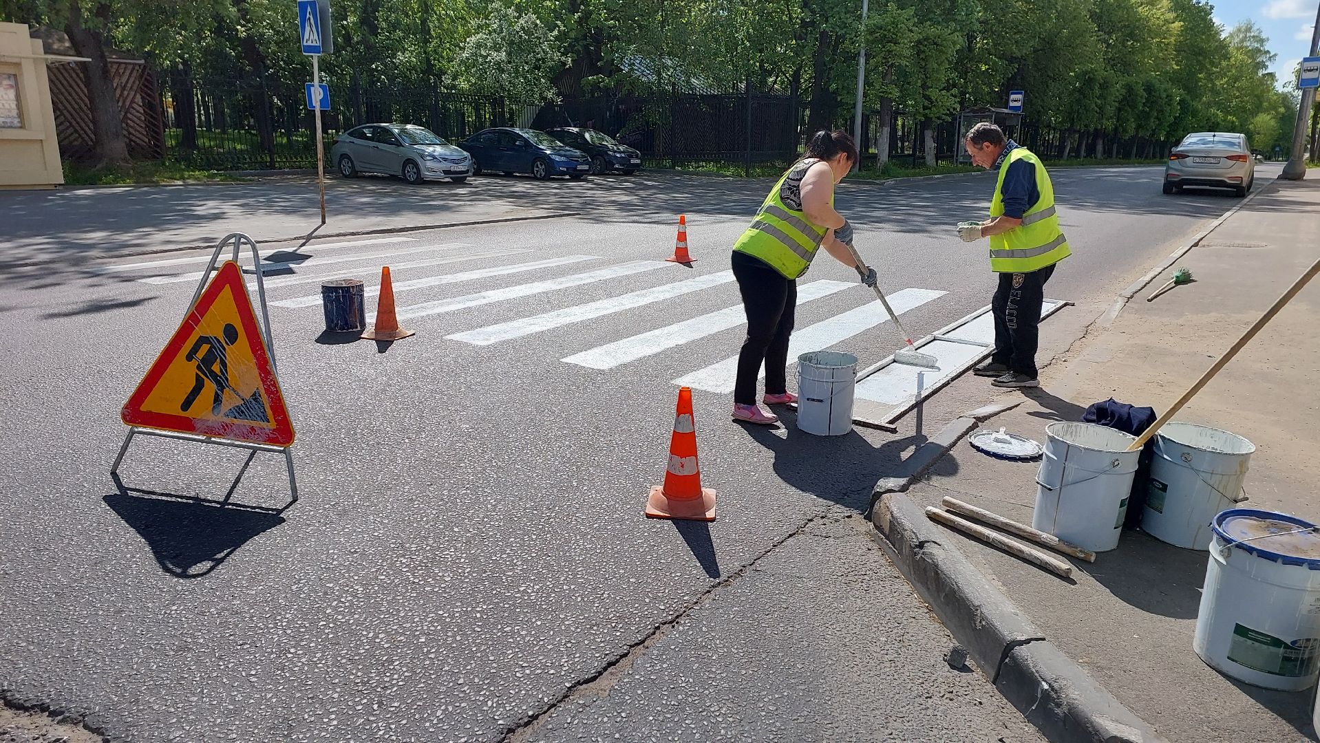 Комбинат Благоустройства, серпухов, дороги, зебра, дорожная разметка, пешеходный переход,
