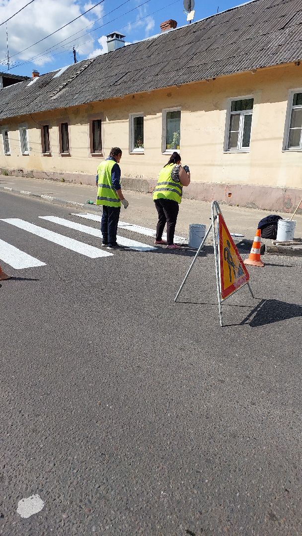 Комбинат Благоустройства, серпухов, дороги, зебра, дорожная разметка, пешеходный переход,