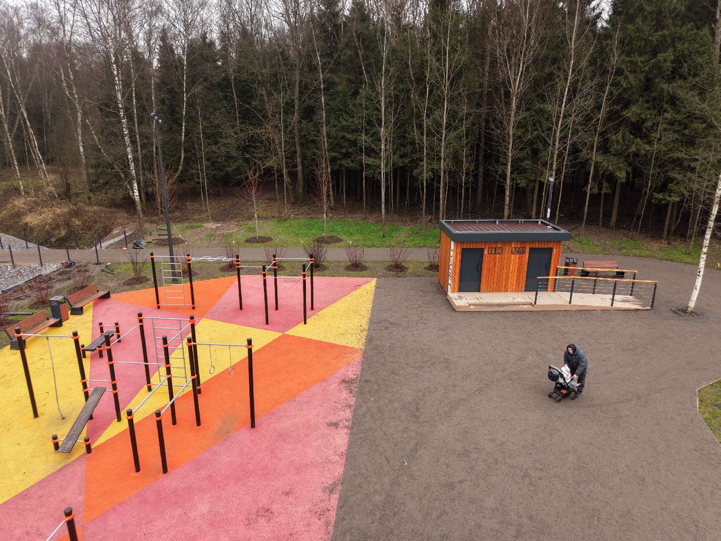 видео с коптера, пироговский лесопарк, благоустройство в мытищах,