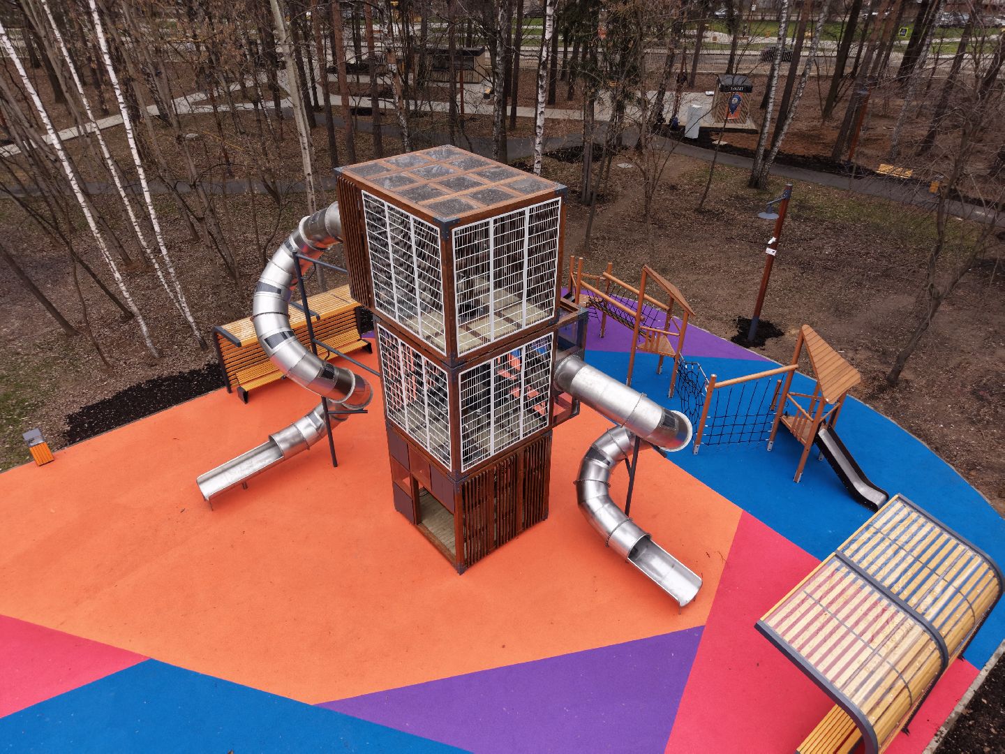 видео с коптера, парк Папанинская дача , парк в королеве,