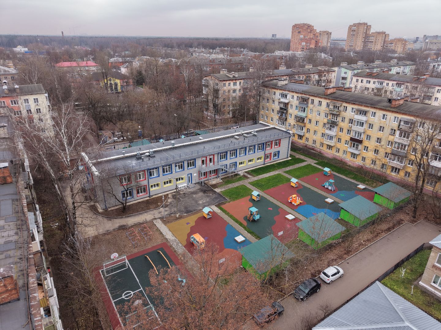видео с коптера, детский сад 5 в королеве,