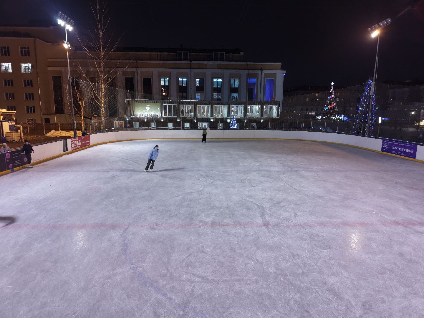 видео с коптера, каток в королеве, каток у дворца культуры королев,