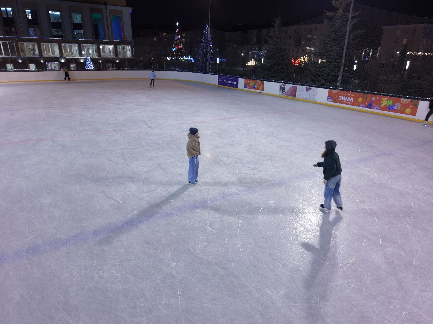 видео с коптера, каток в королеве, каток у дворца культуры королев,