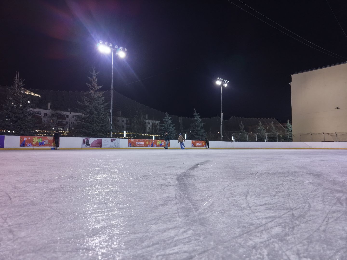 видео с коптера, каток в королеве, каток у дворца культуры королев,