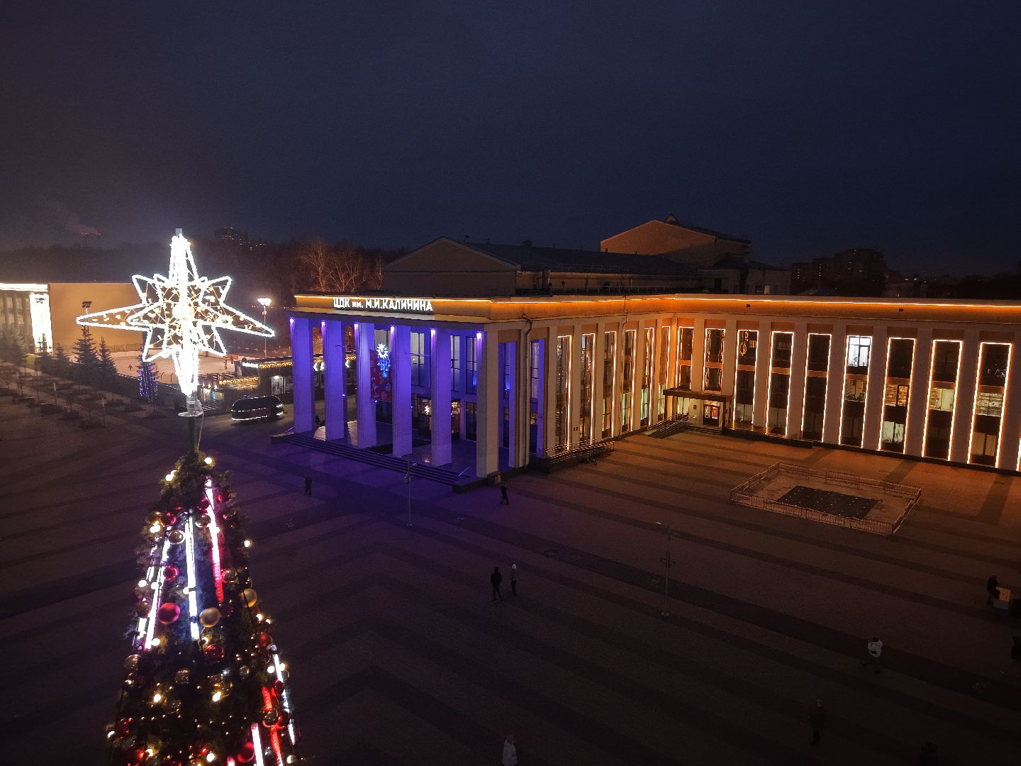 видео с коптера, елка в королеве, новогодняя елка на центральной площади королева,
