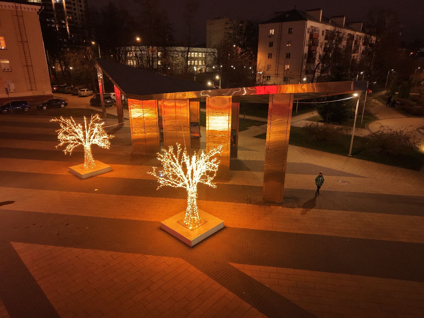 видео с коптера, елка в королеве, новогодняя елка на центральной площади королева,