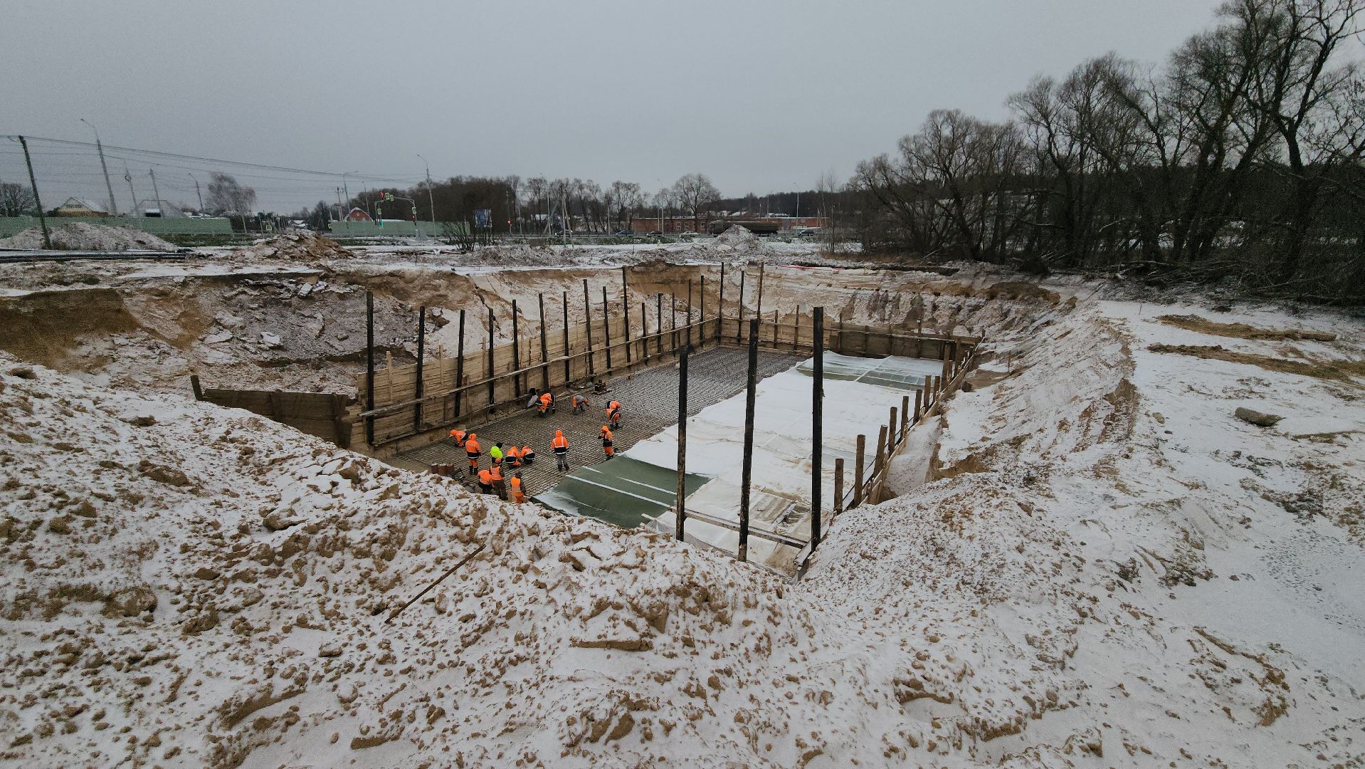 серпухов, парковка в деревне калиново, строительство парковки в серпухове,