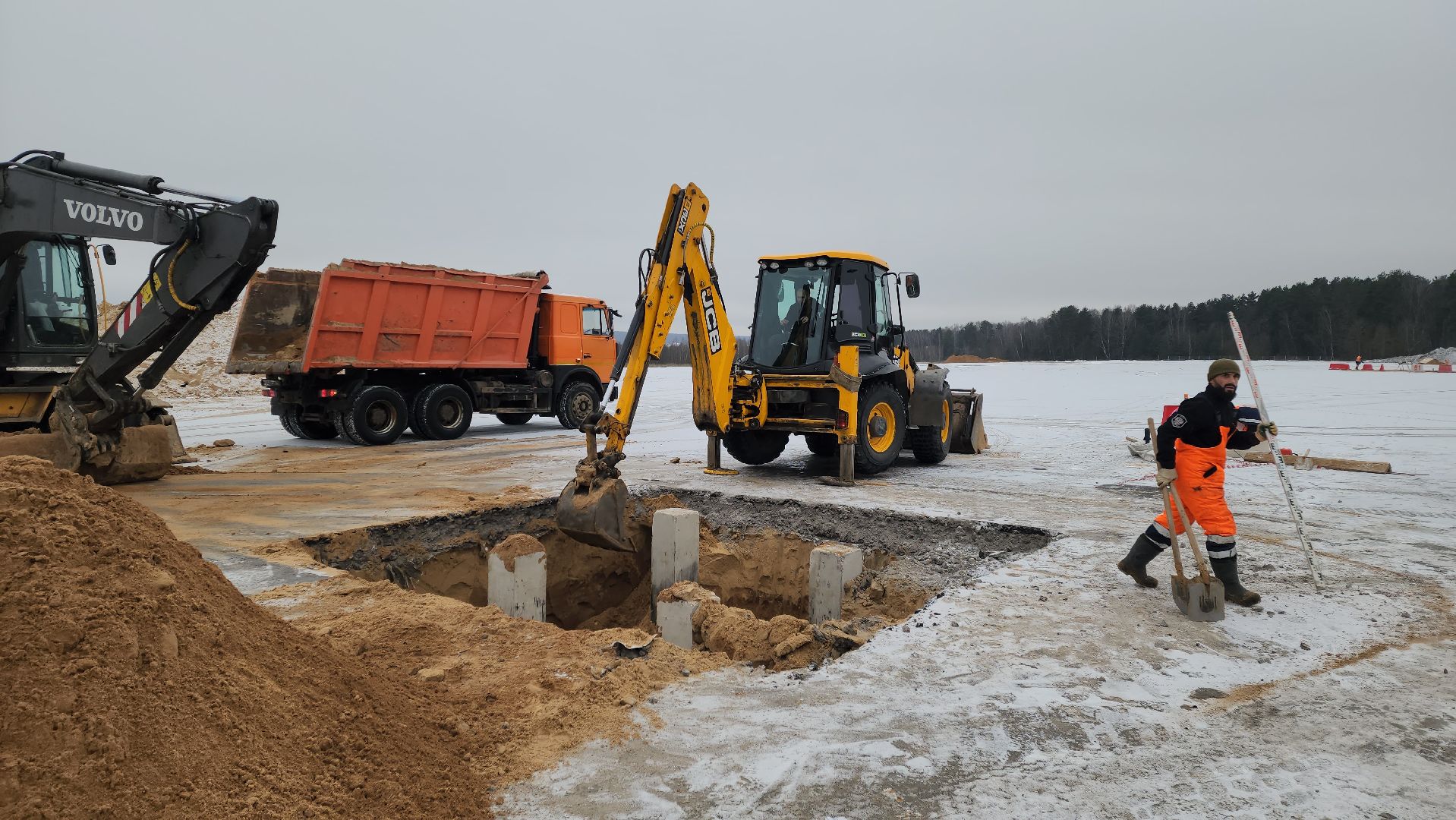 серпухов, парковка в деревне калиново, строительство парковки в серпухове,
