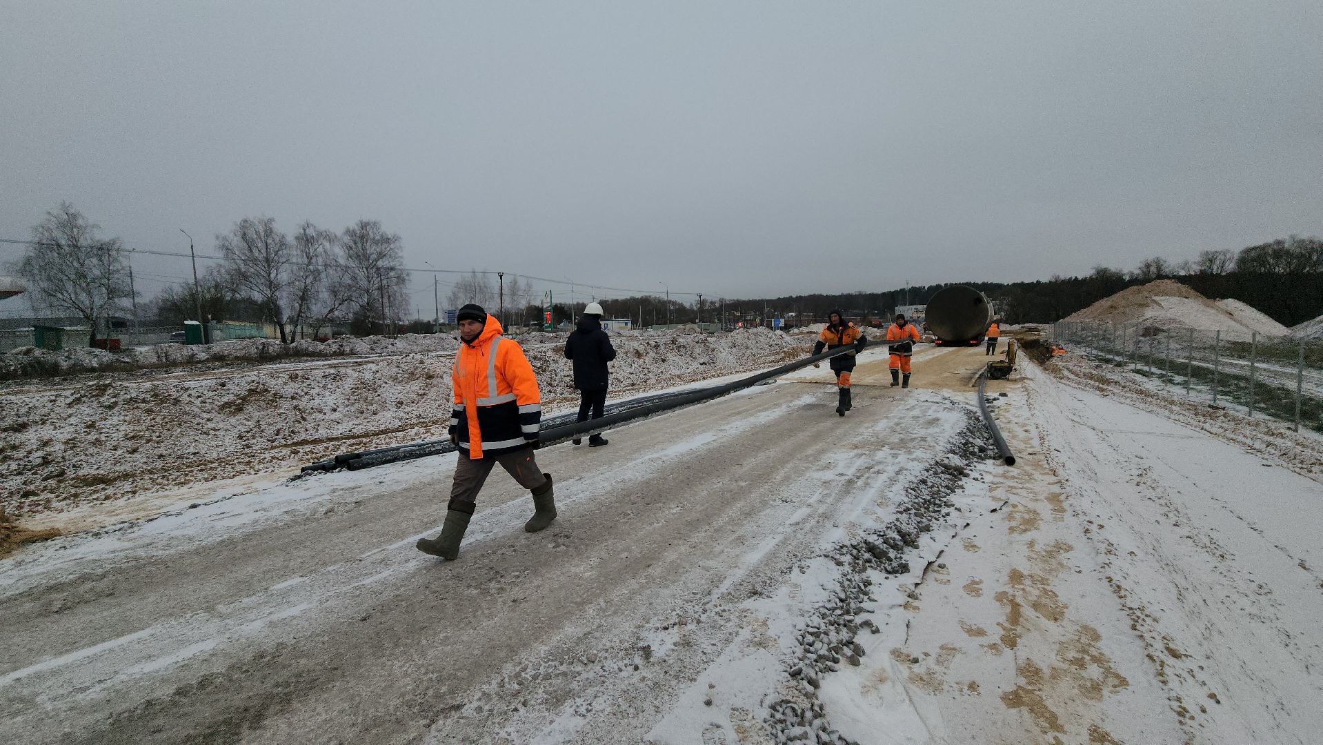 серпухов, парковка в деревне калиново, строительство парковки в серпухове,