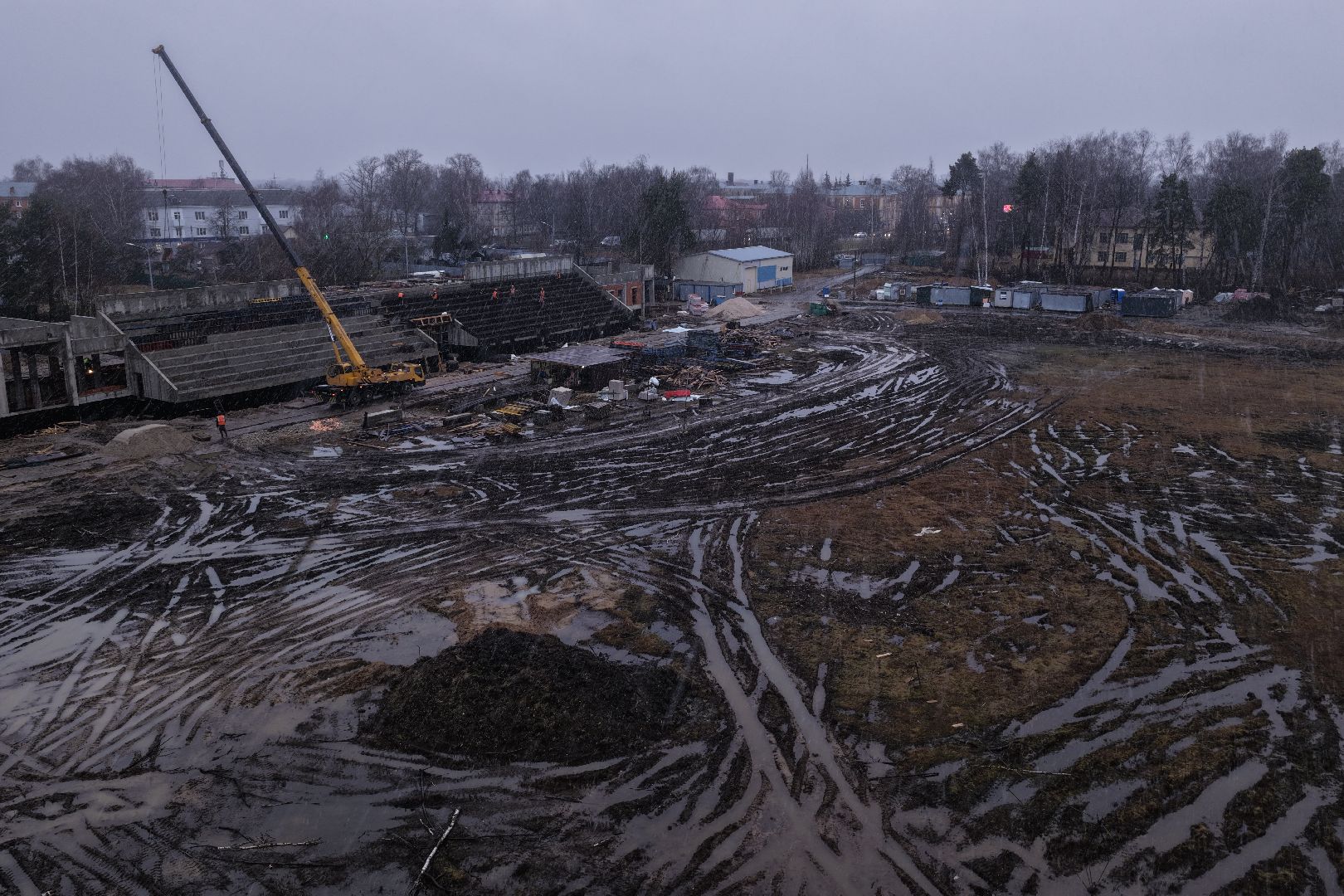 видео с коптера, стадион русич,