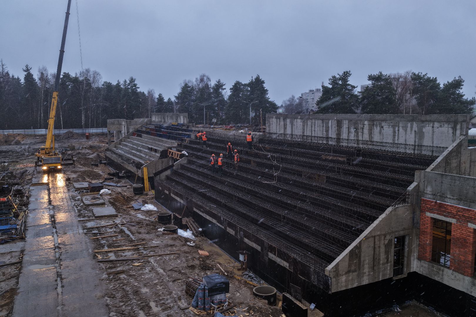 видео с коптера, стадион русич,