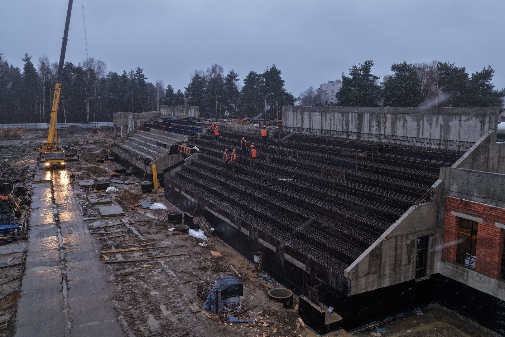 видео с коптера, стадион русич,